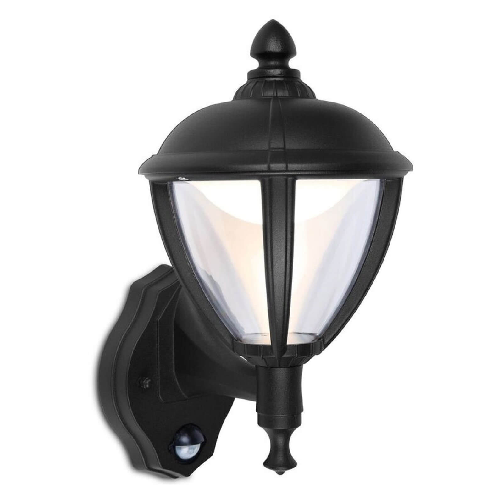 Lutec Unite LED PIR Outdoor Wall Light - Black