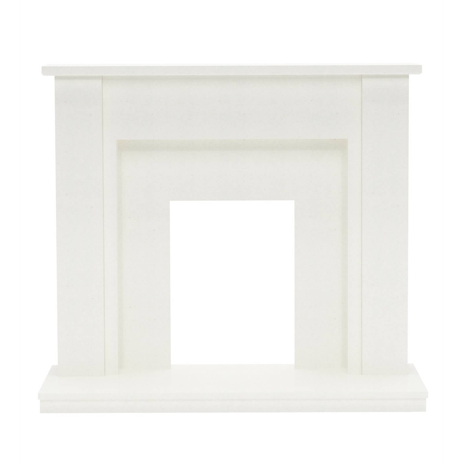 Be Modern Elda Fireplace Surround with Flat to Wall Fitting - White Marble