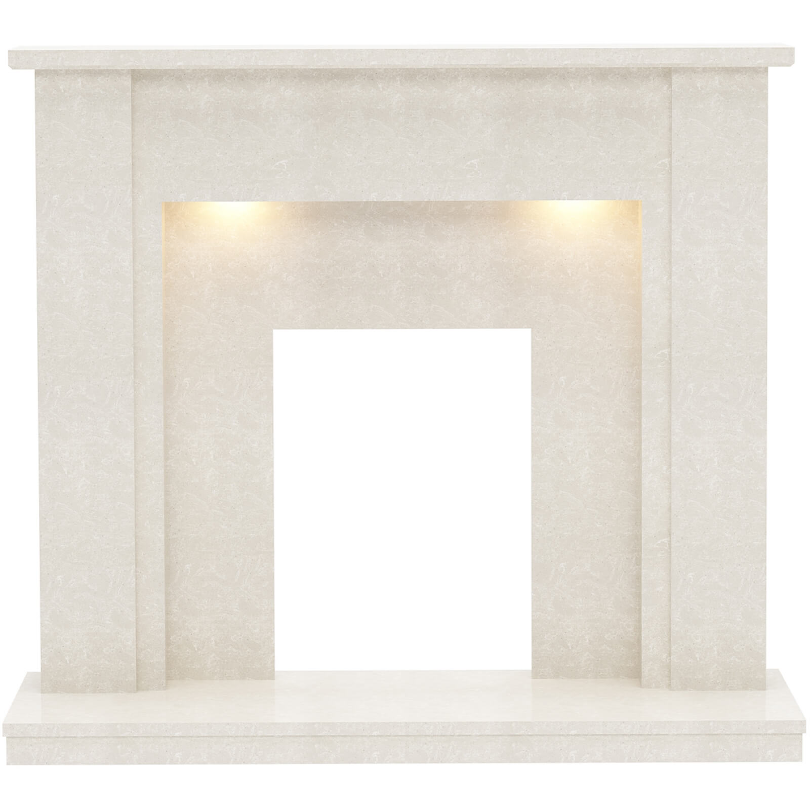 Be Modern Elda Fireplace Surround with Downlights & Flat to Wall Fitting - Manila Marble