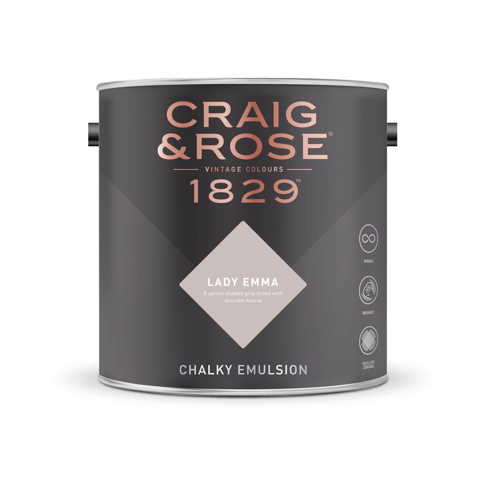 Craig & Rose 1829 Chalky Matt Emulsion Paint Lady Emma - 2.5L