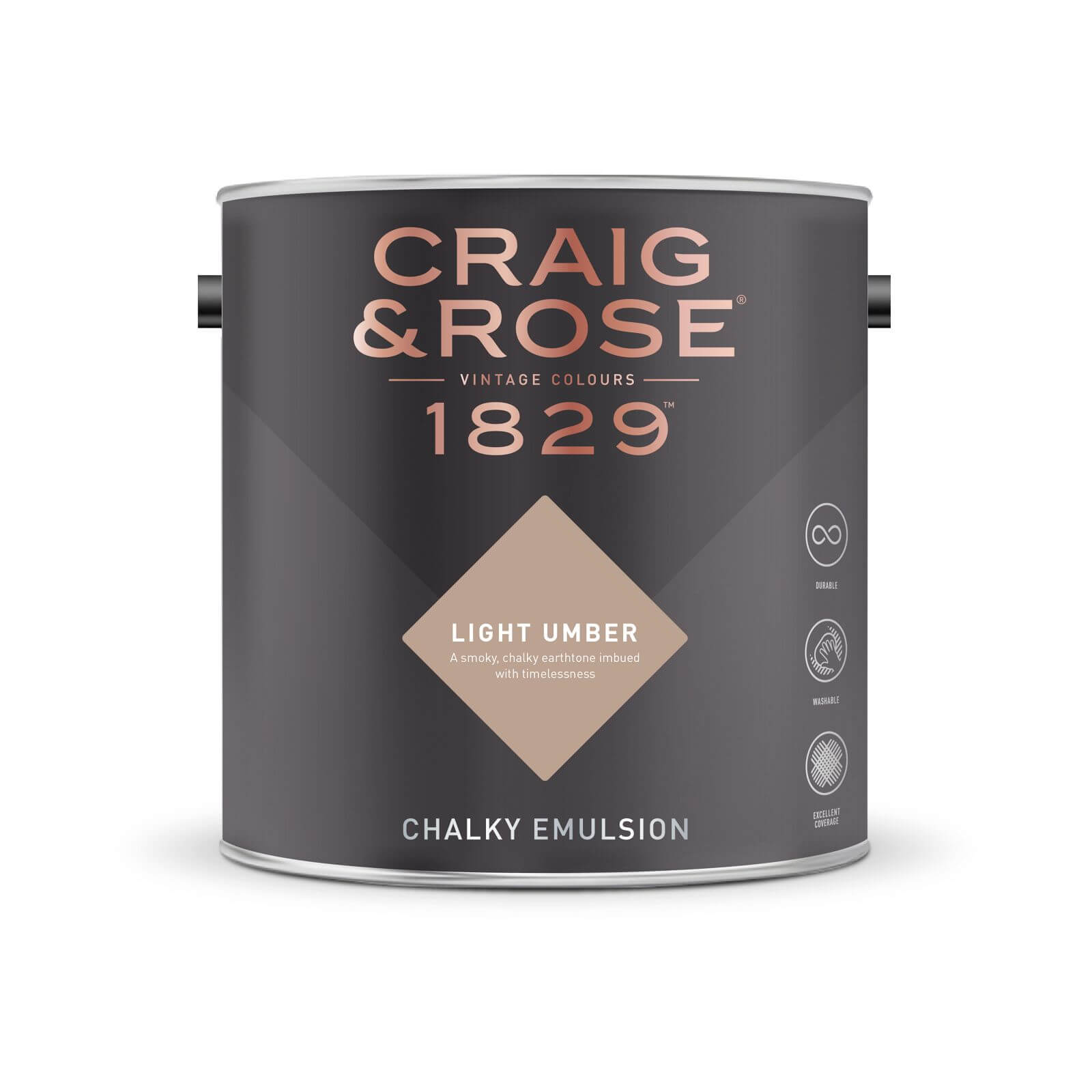 Craig & Rose 1829 Chalky Matt Emulsion Paint Light Umber - 2.5L