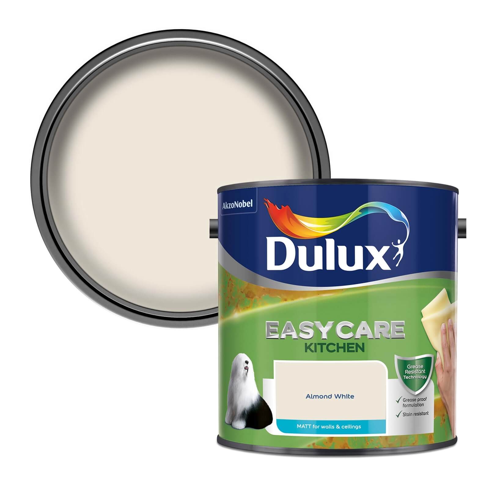 Dulux Easycare Kitchen Almond White Matt Paint - 2.5L