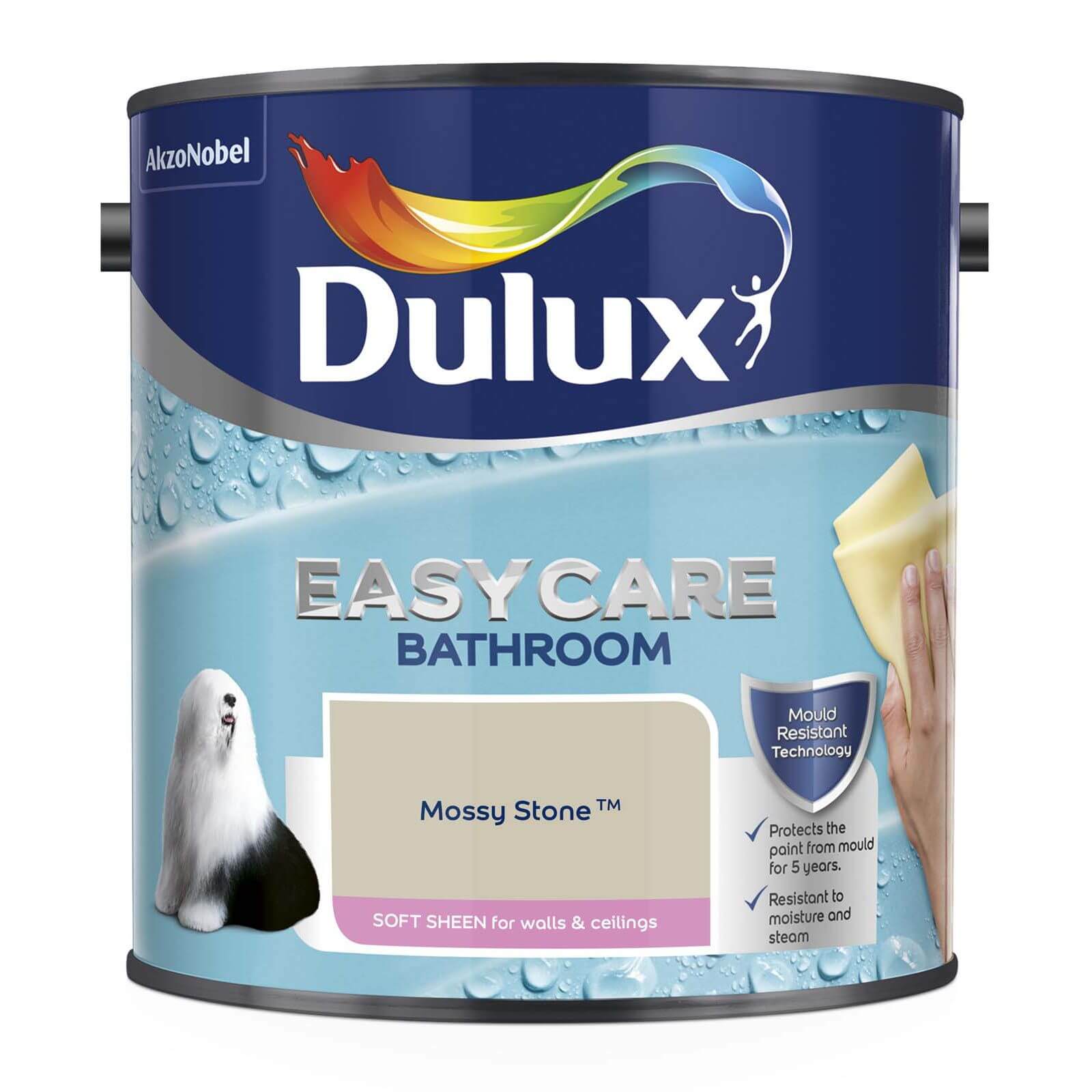 Dulux Easycare Bathroom Mossy Stone Soft Sheen Paint - 2.5L
