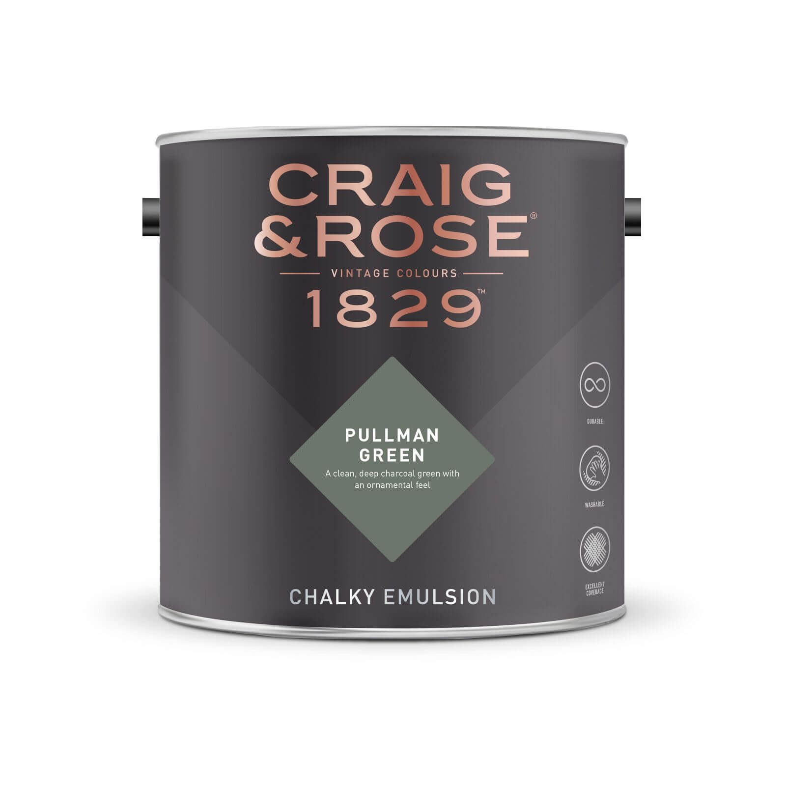 Craig & Rose 1829 Chalky Matt Emulsion Paint Pullman Green - 2.5L