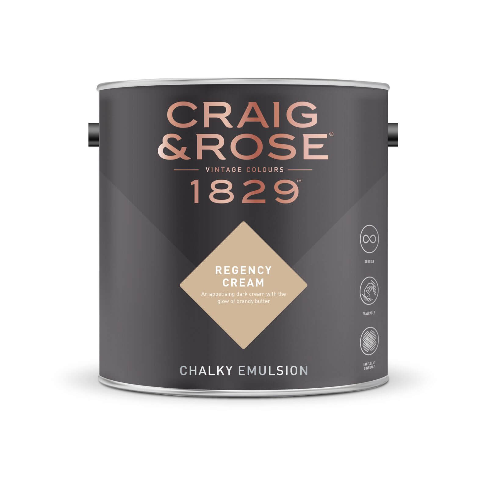 Craig & Rose 1829 Chalky Matt Emulsion Paint Regency Cream - 2.5L