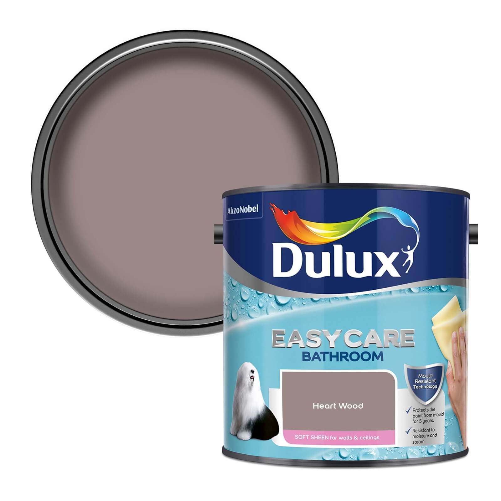 Dulux Easycare Bathroom Heart Wood Soft Sheen Paint - 2.5L