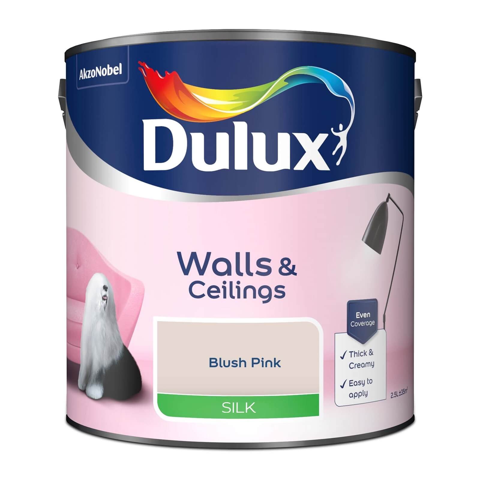 Dulux Silk Emulsion Paint Blush Pink - 2.5L