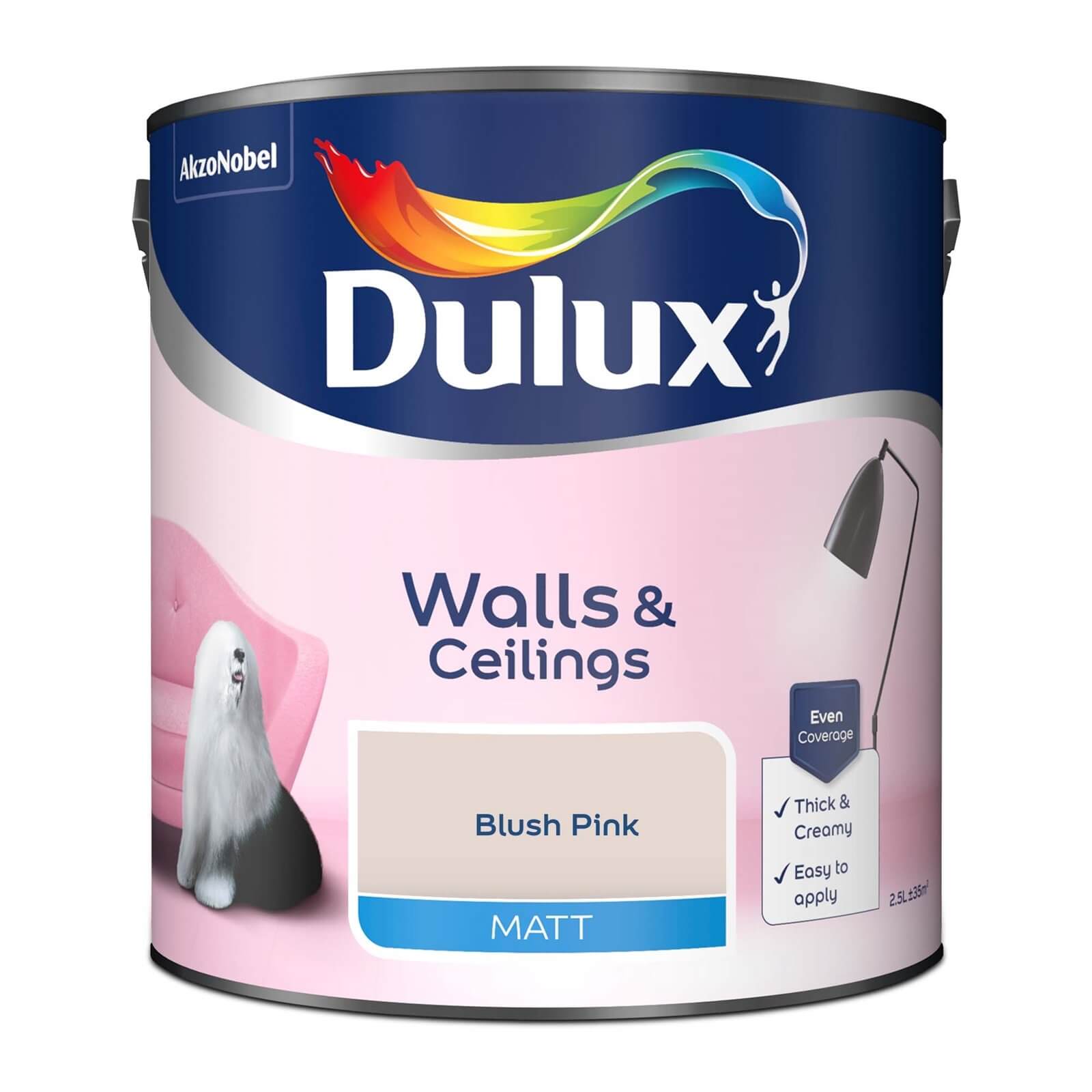 Dulux Matt Emulsion Paint Blush Pink - 2.5L