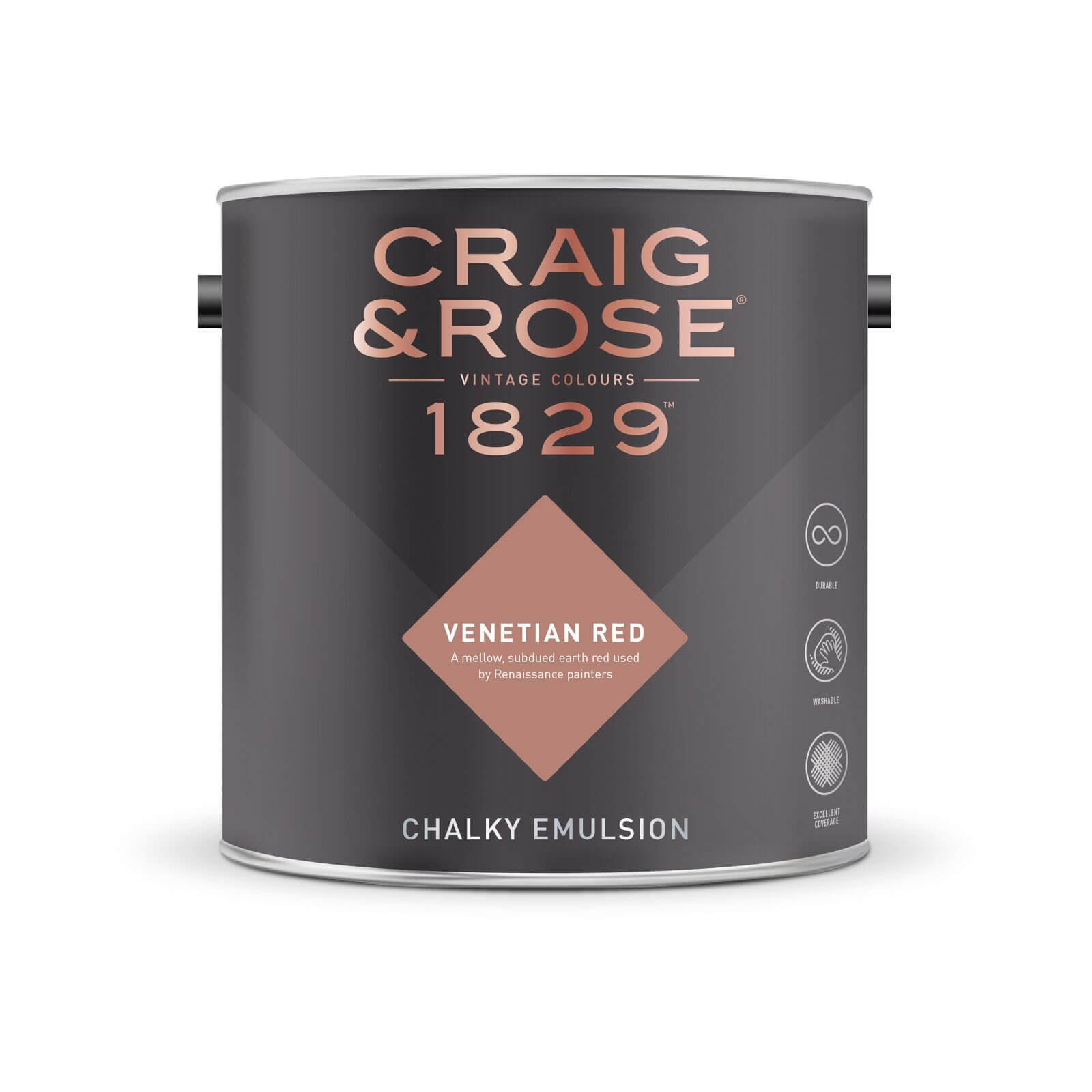 Craig & Rose 1829 Chalky Matt Emulsion Paint Venetian Red - 2.5L