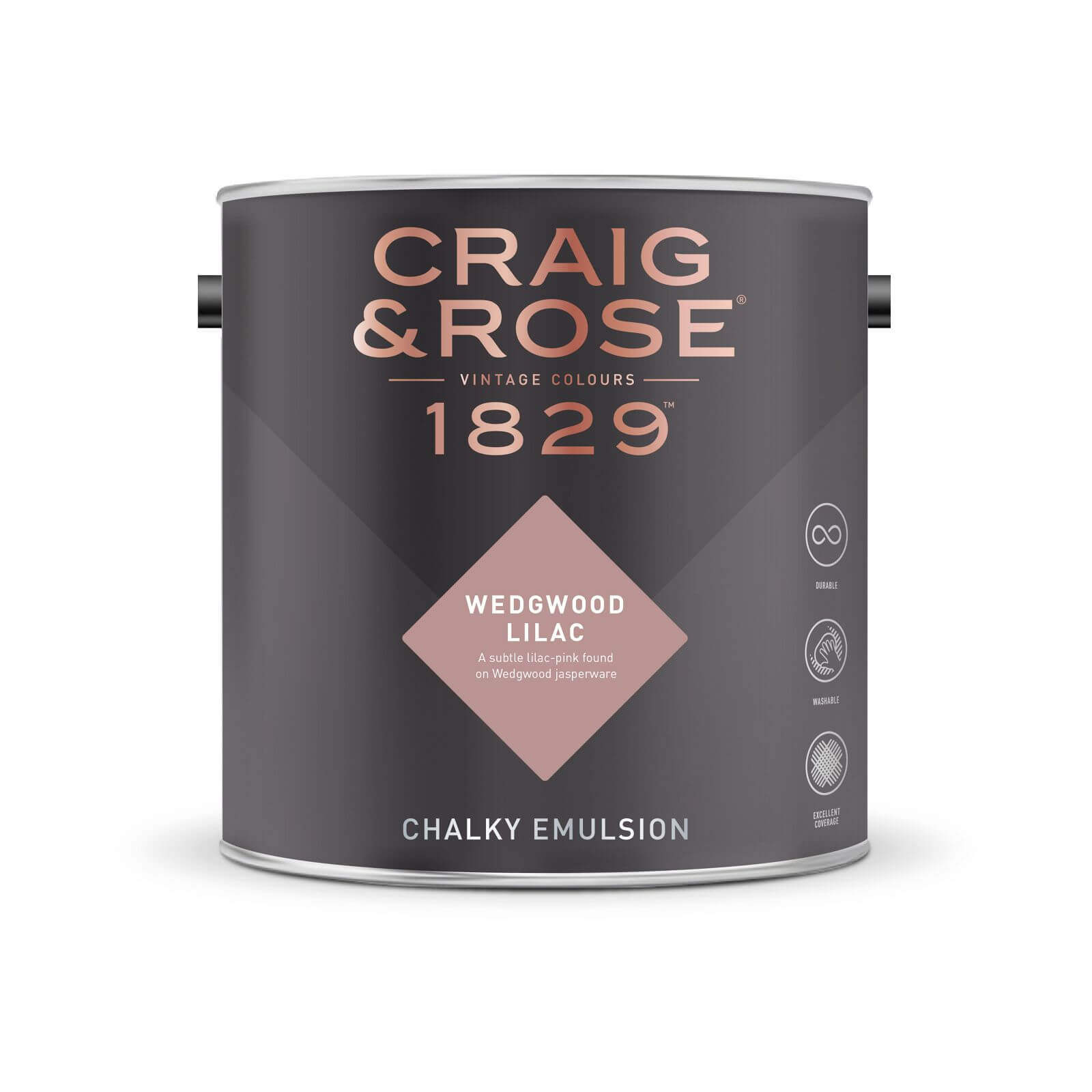 Craig & Rose 1829 Chalky Matt Emulsion Paint Wedgwood Lilac - 2.5L