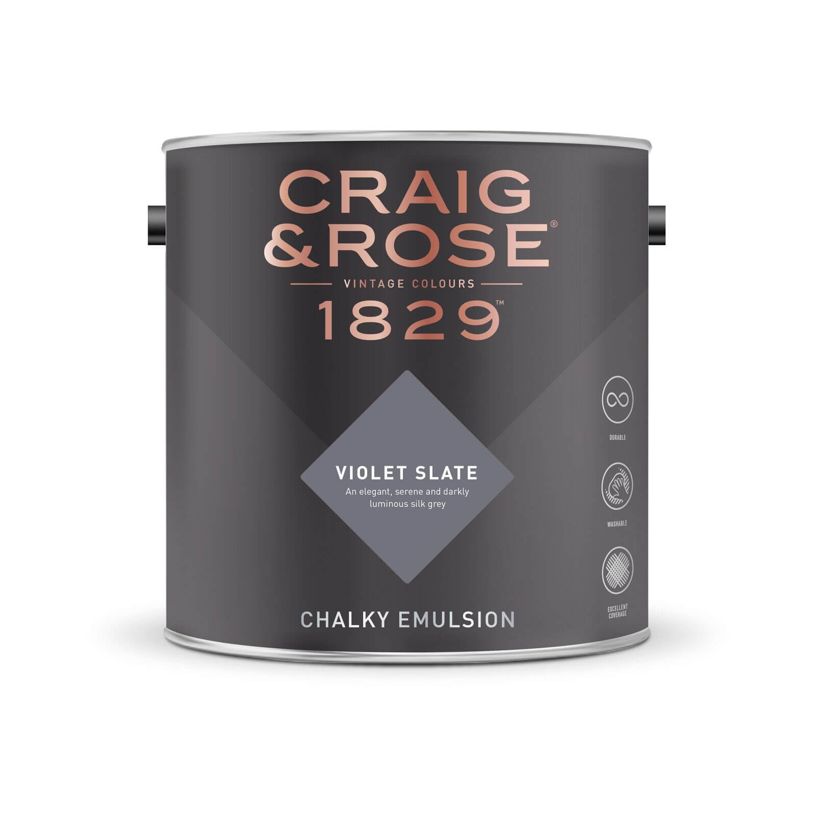 Craig & Rose 1829 Chalky Matt Emulsion Paint Violet Slate - 2.5L