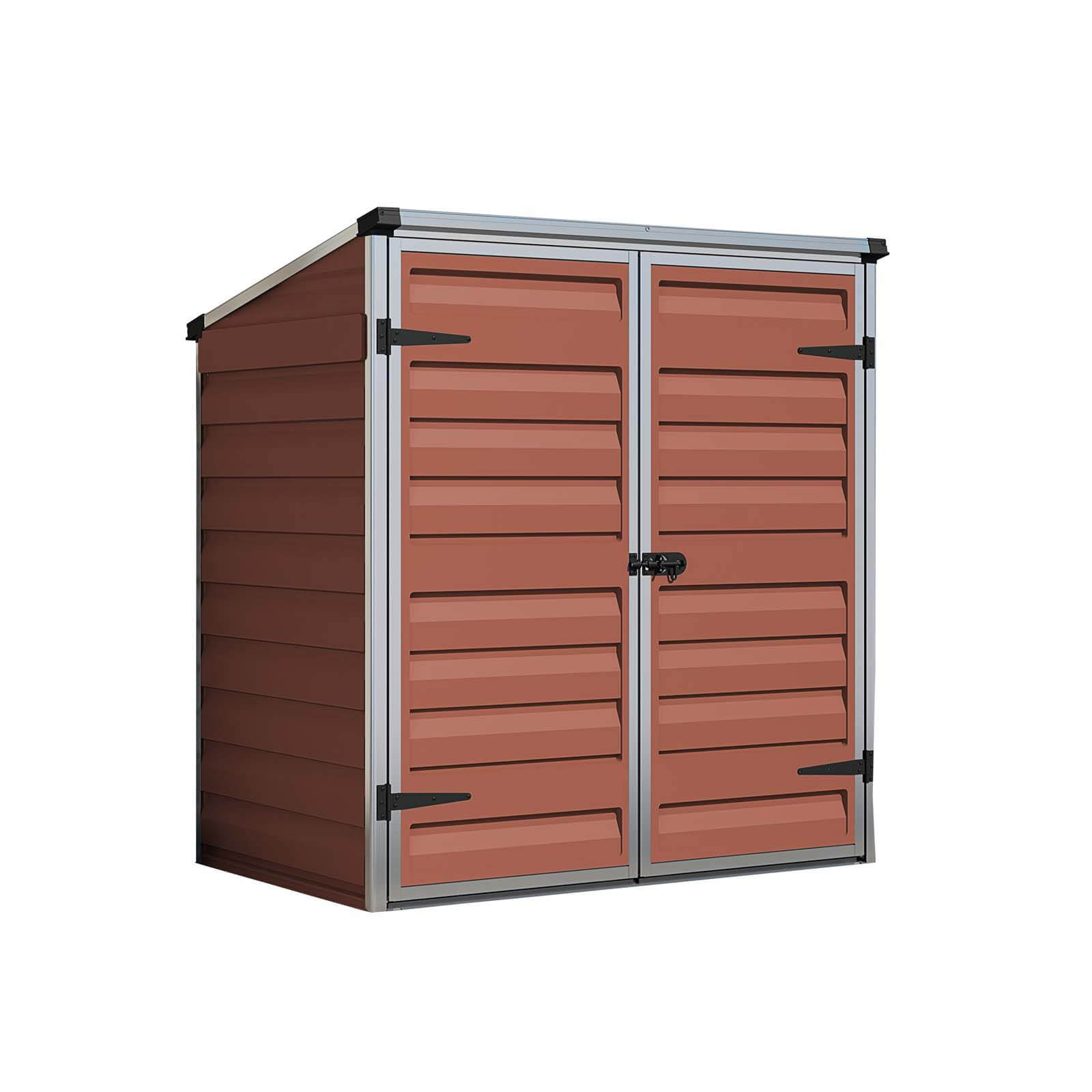 3x4.8ft Palram Voyager Polycarbonate Pent Shed Dark Amber