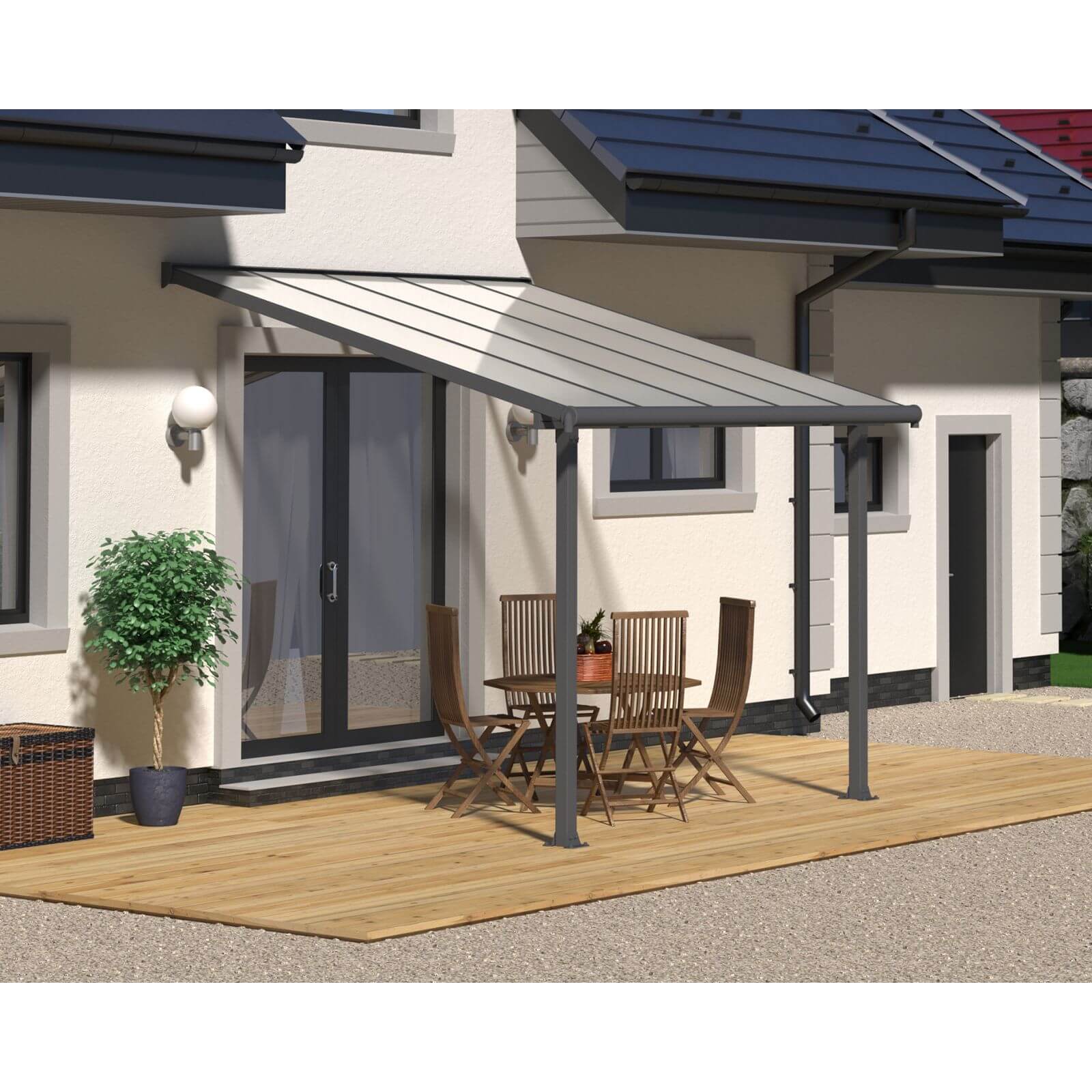Palram - Canopia Olympia Patio Cover 3X3.05 Grey Clear
