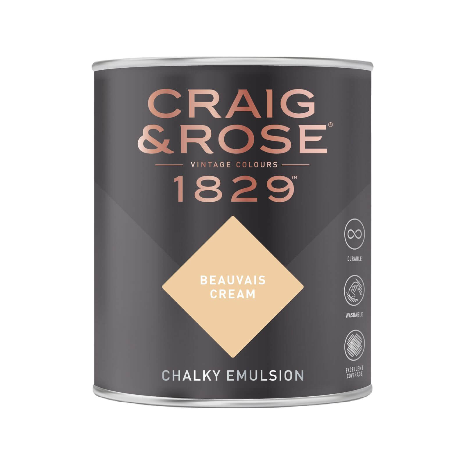 Craig & Rose 1829 Chalky Matt Emulsion Paint Beauvais Cream - 750ml