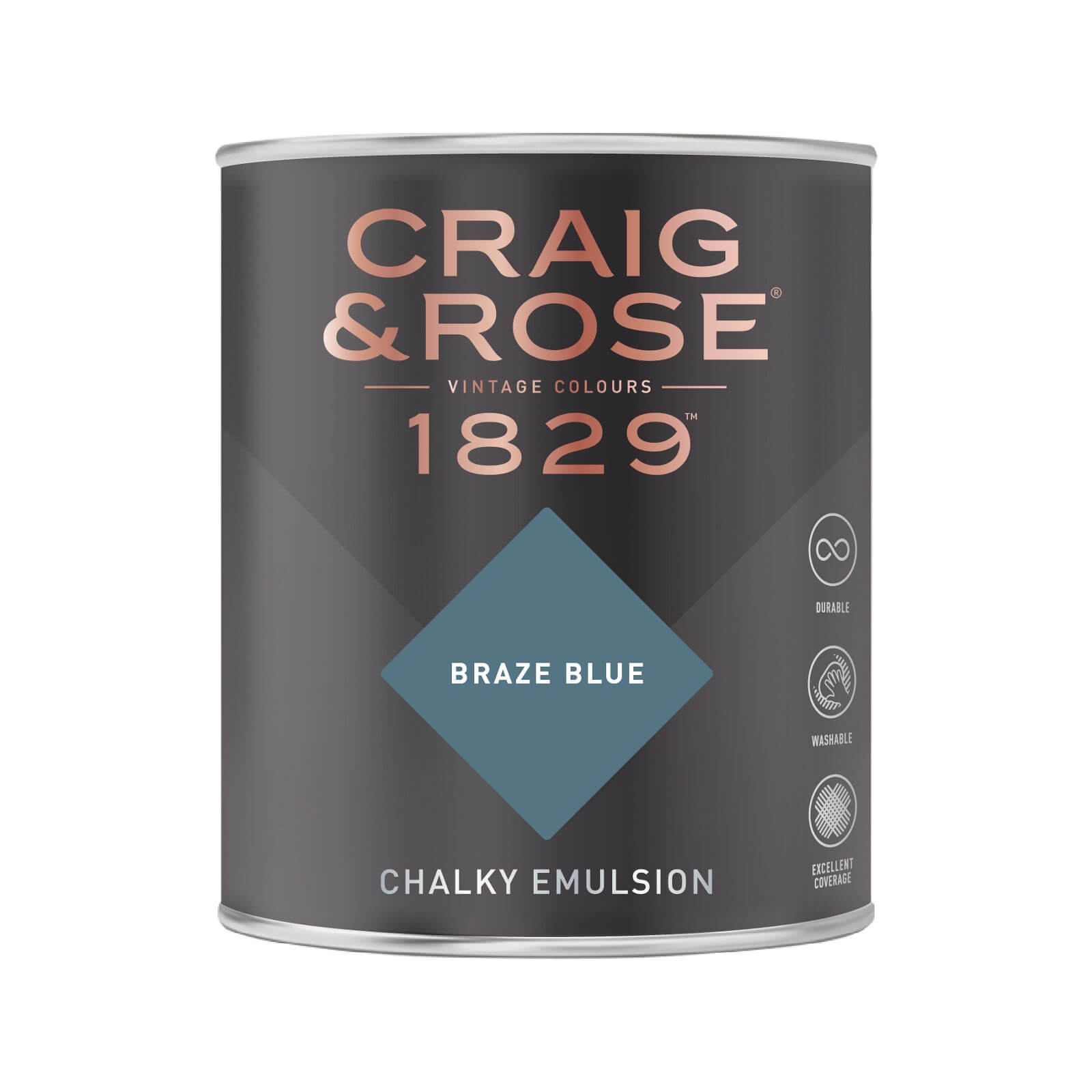 Craig & Rose 1829 Chalky Matt Emulsion Paint Braze Blue - 750ml