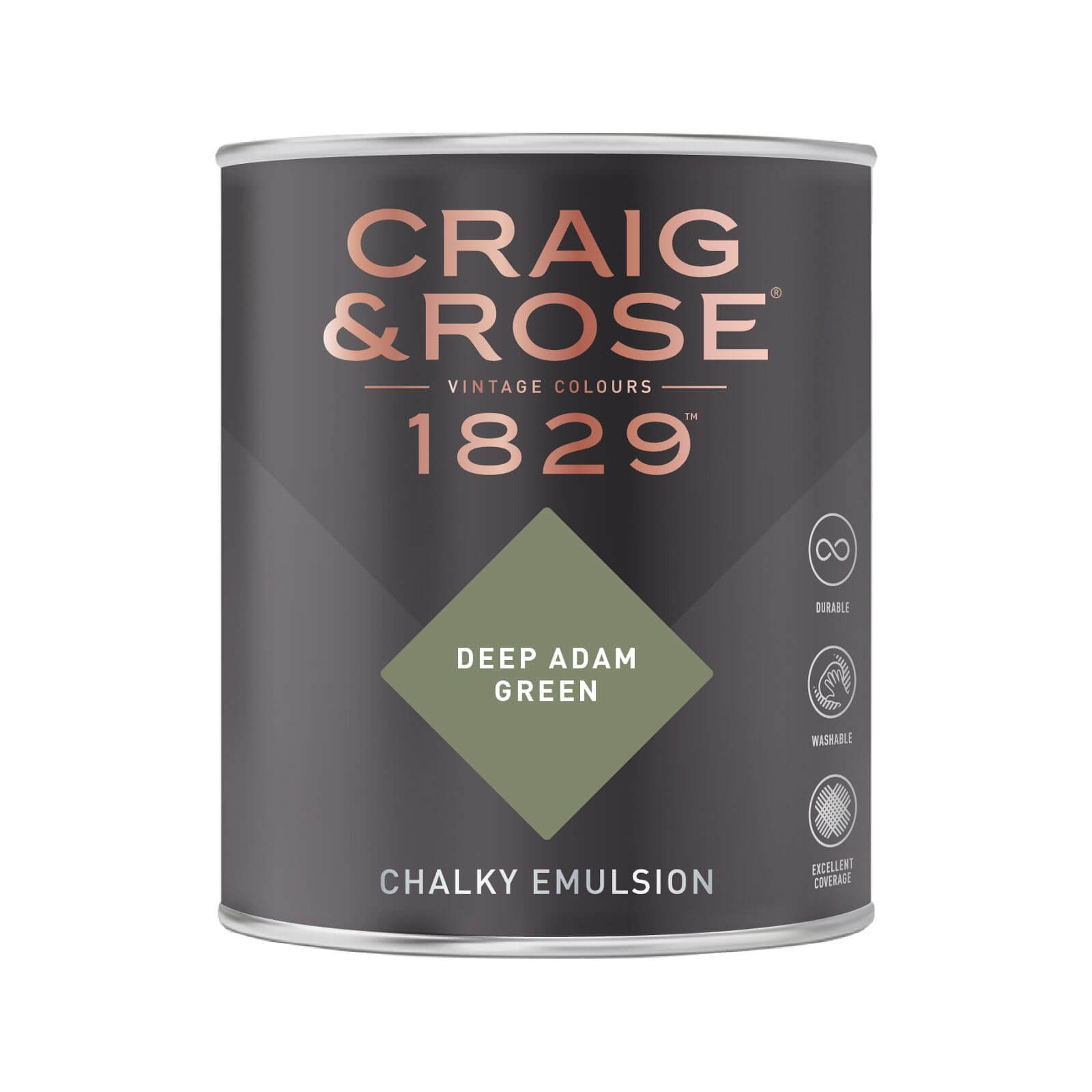 Craig & Rose 1829 Chalky Matt Emulsion Paint Deep Adam Green - 750ml