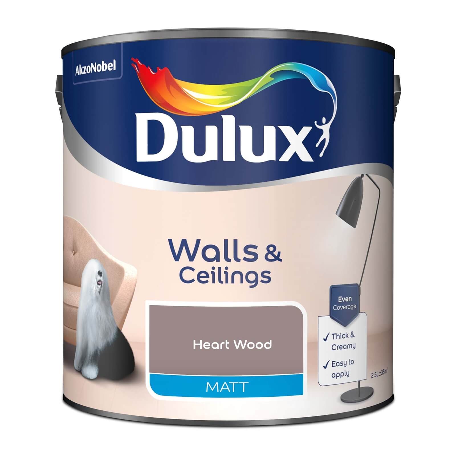 Dulux Matt Emulsion Paint Heart Wood - 2.5L