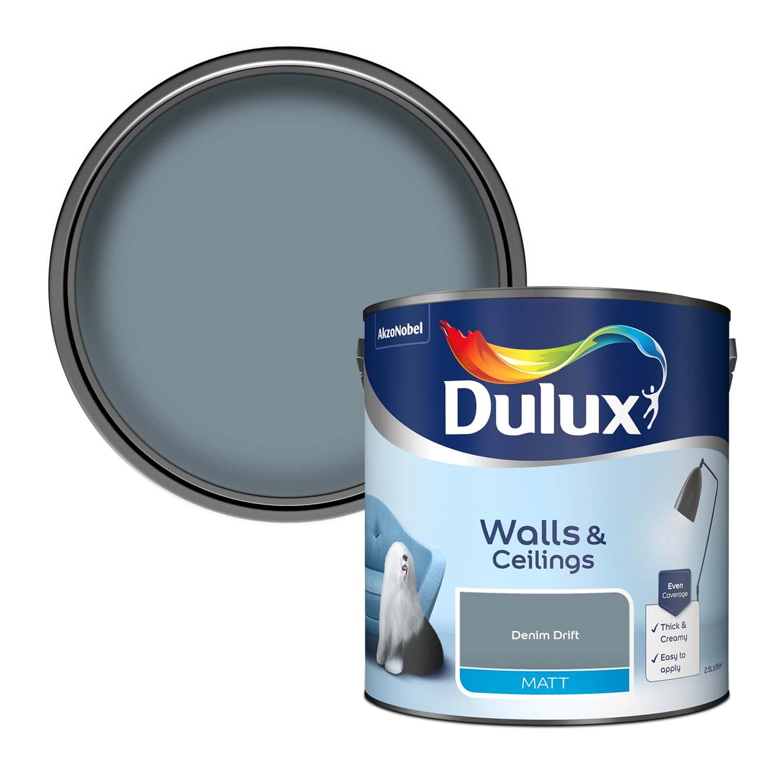 Dulux Matt Emulsion Paint Denim Drift - 2.5L