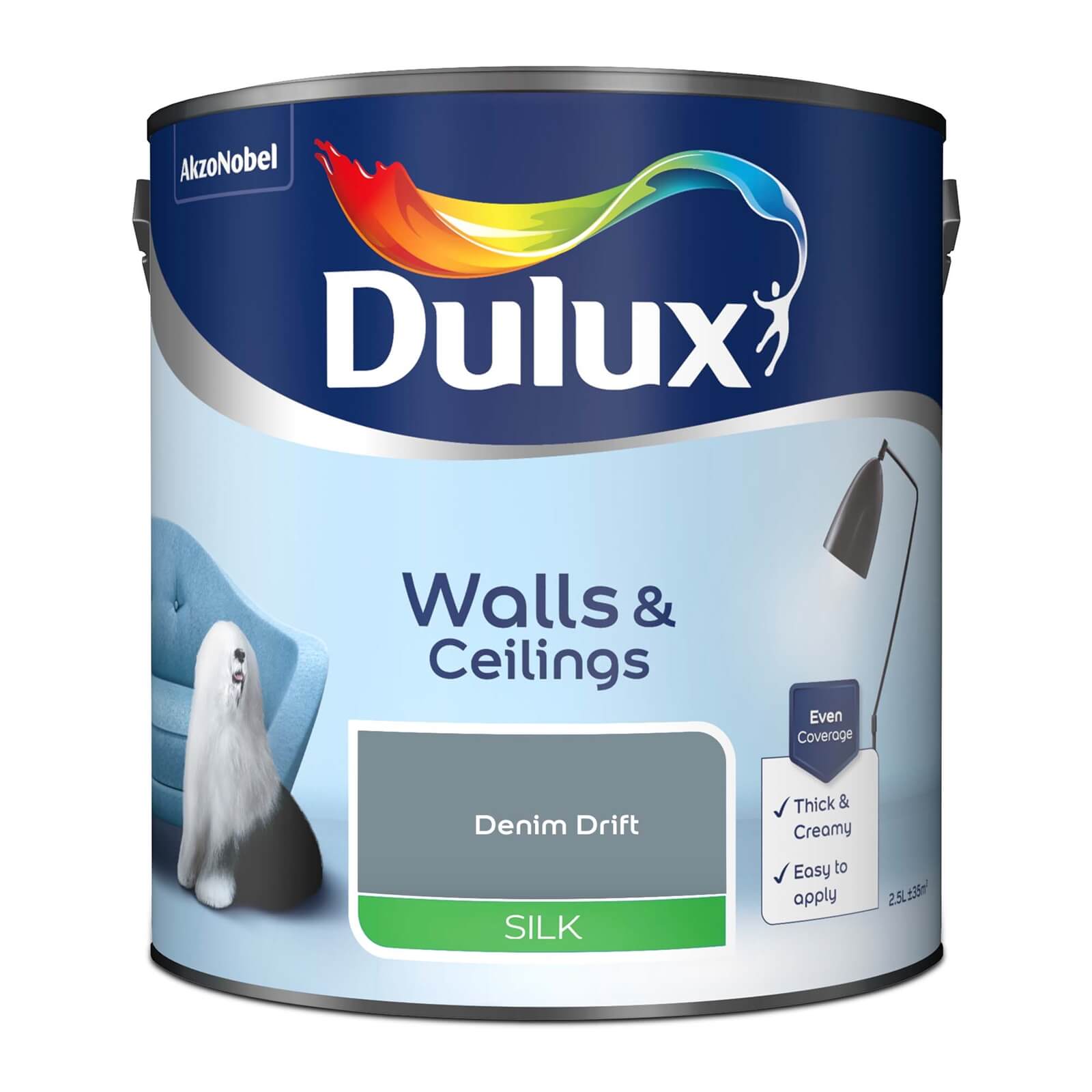 Dulux Silk Emulsion Paint Denim Drift - 2.5L