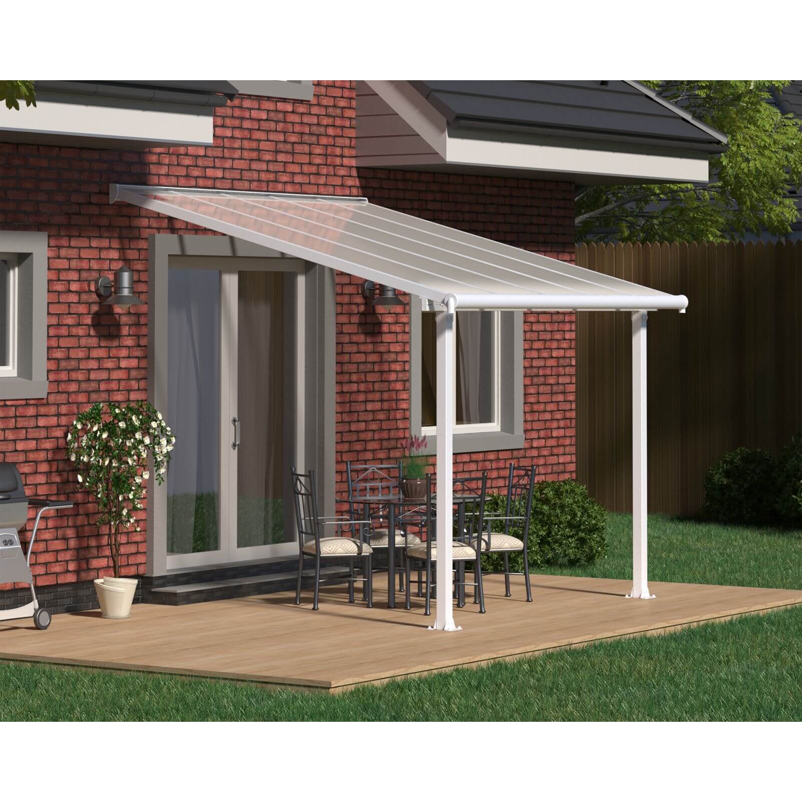 Palram - Canopia Olympia Patio Cover 3X3.05 White Clear
