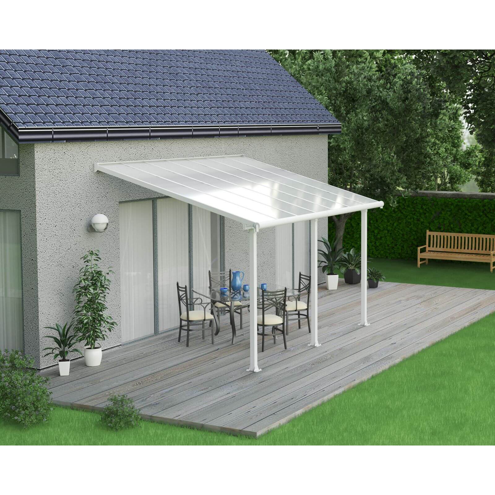 Palram - Canopia Olympia Patio Cover 3X4.25 White Clear