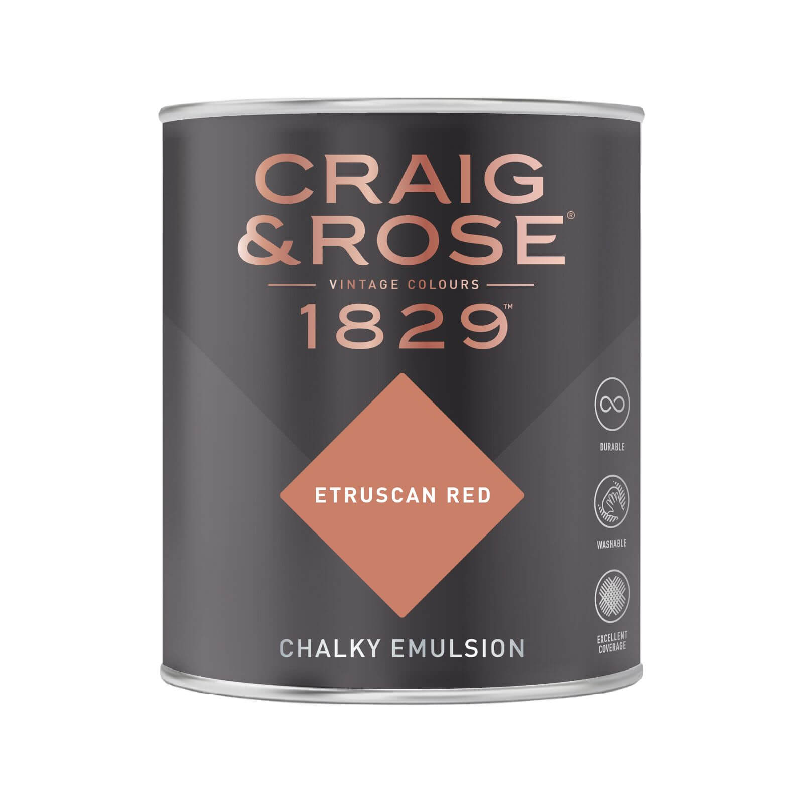 Craig & Rose 1829 Chalky Matt Emulsion Paint Etruscan Red - 750ml