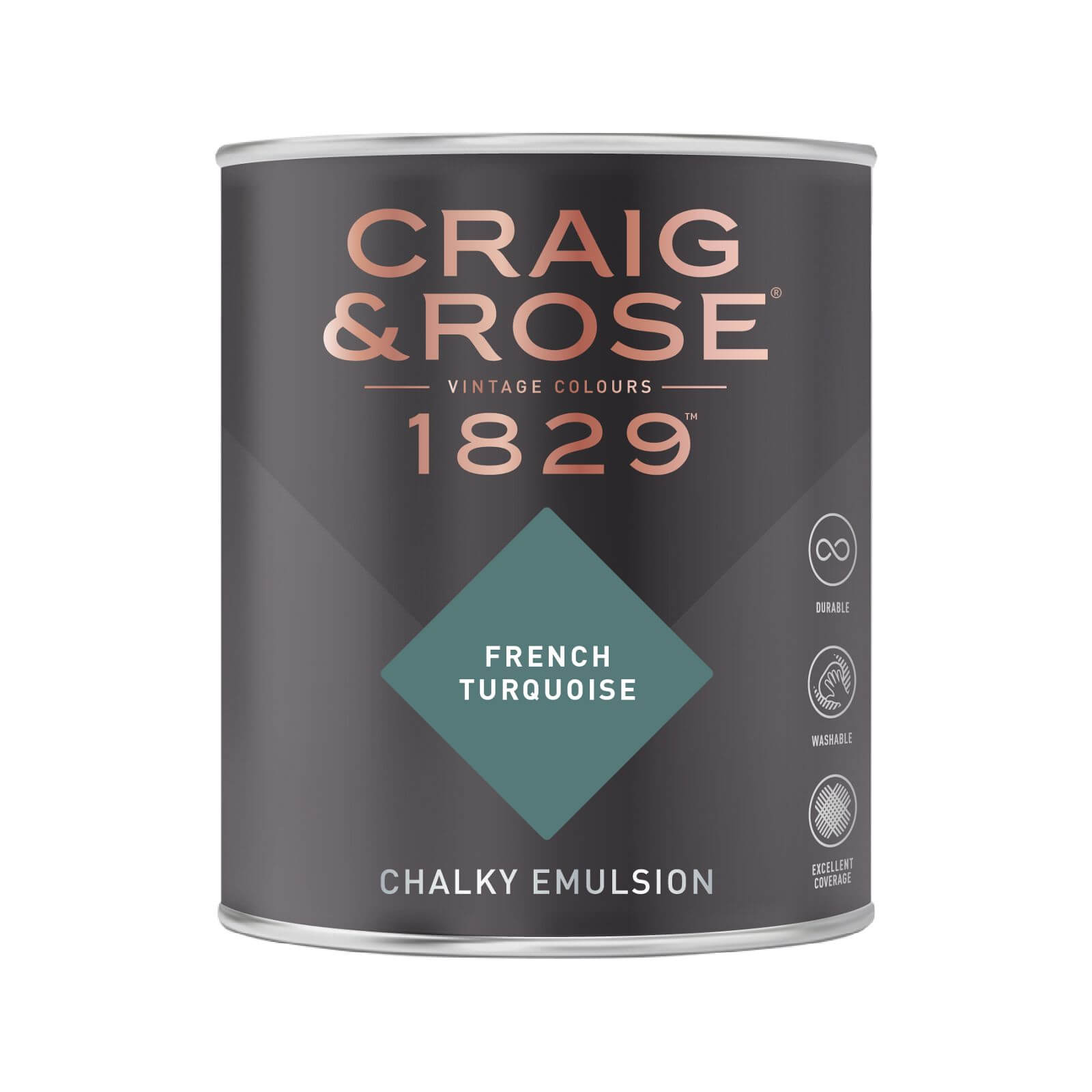 Craig & Rose 1829 Chalky Matt Emulsion Paint French Turquoise - 750ml