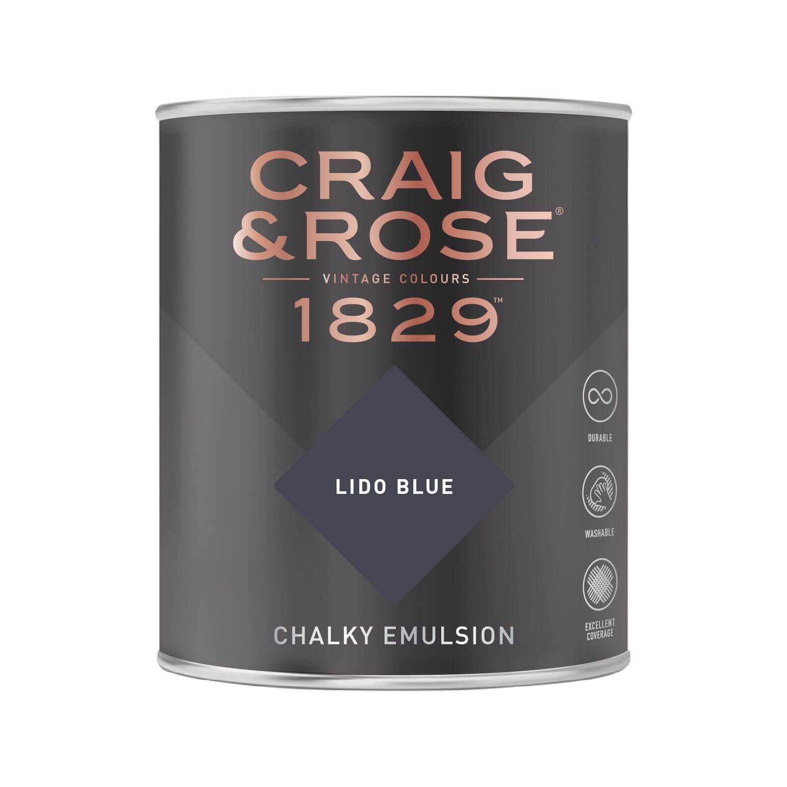 Craig & Rose 1829 Chalky Matt Emulsion Paint Lido Blue - 750ml