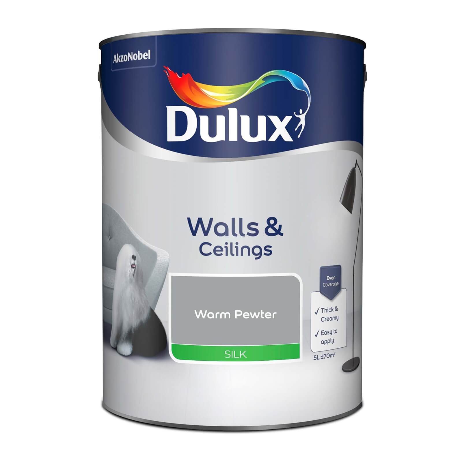 Dulux Silk Emulsion Paint Warm Pewter - 5L
