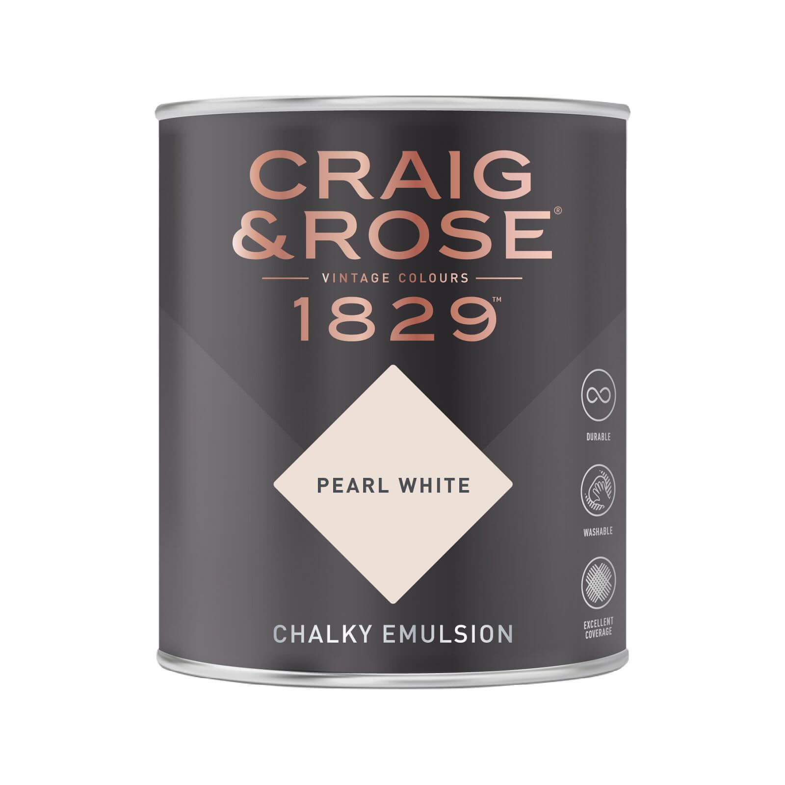 Craig & Rose 1829 Chalky Matt Emulsion Paint Pearl White - 750ml