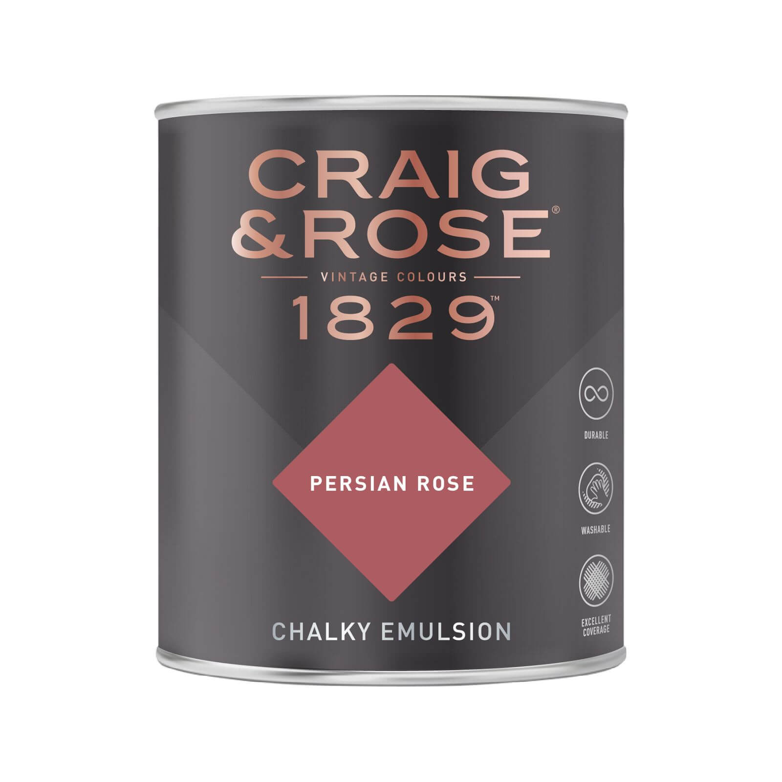 Craig & Rose 1829 Chalky Matt Emulsion Paint Persian Rose - 750ml