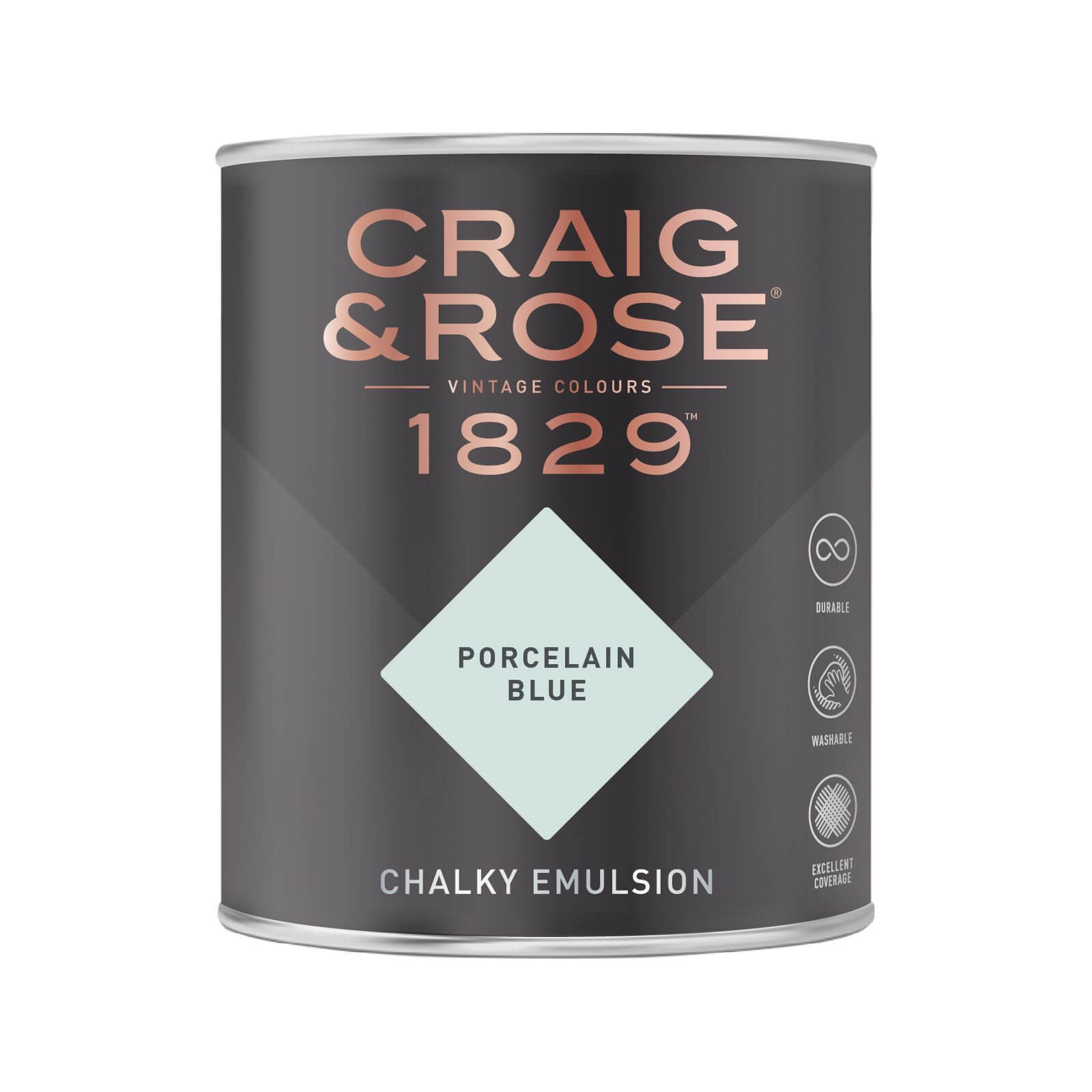 Craig & Rose 1829 Chalky Matt Emulsion Paint Porcelain Blue - 750ml
