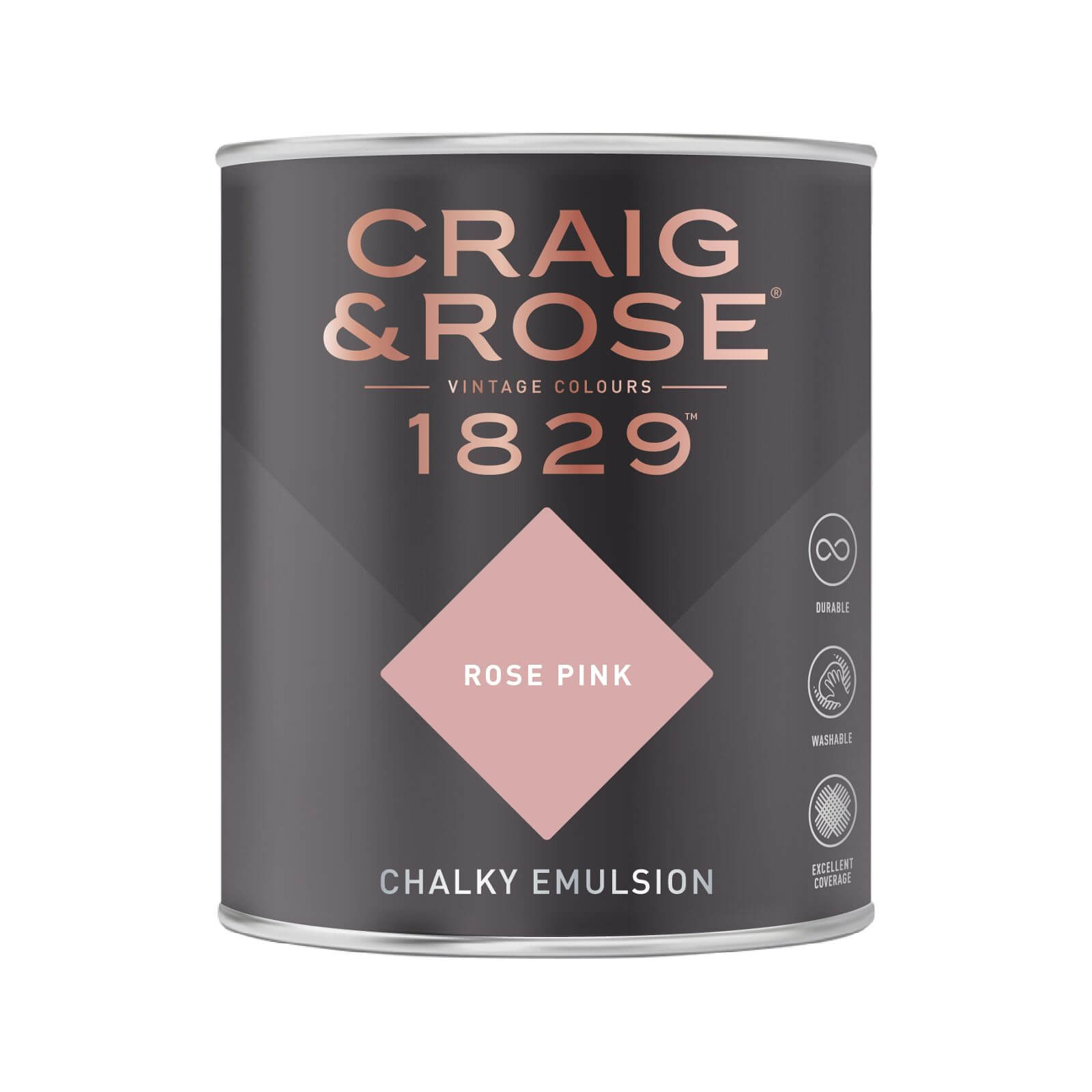 Craig & Rose 1829 Chalky Matt Emulsion Paint Rose Pink - 750ml