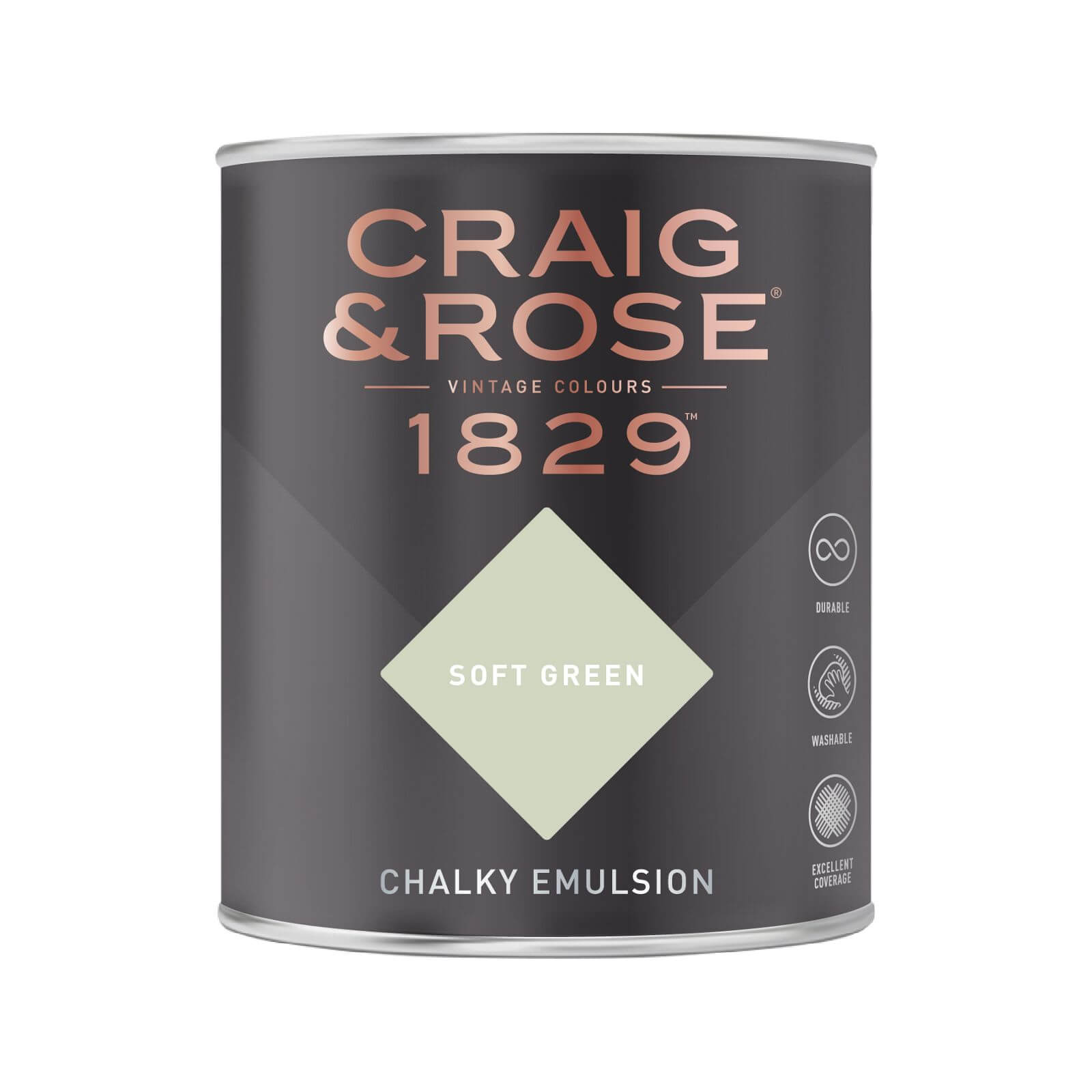 Craig & Rose 1829 Chalky Matt Emulsion Paint Soft Green - 750ml