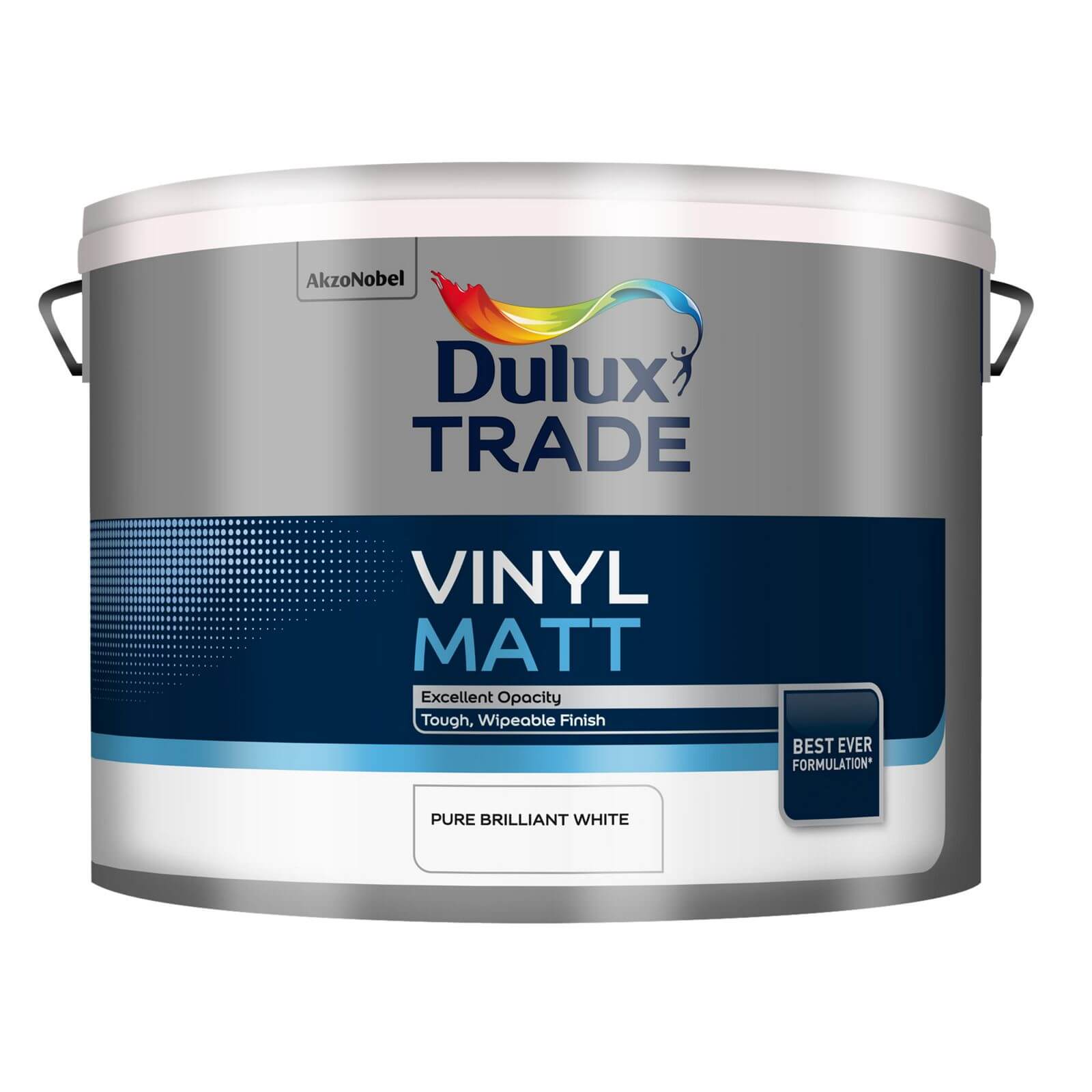 Dulux Trade Vinyl Matt Emulsion Paint Pure Brilliant White - 10L