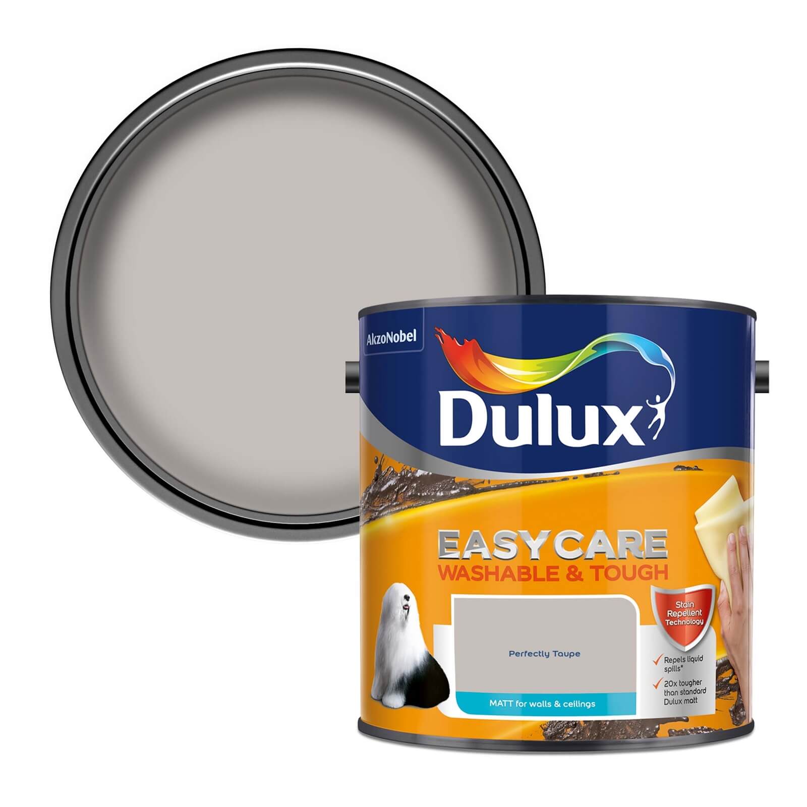 Dulux Easycare Washable & Tough Matt Paint Perfect Taupe - 2.5L