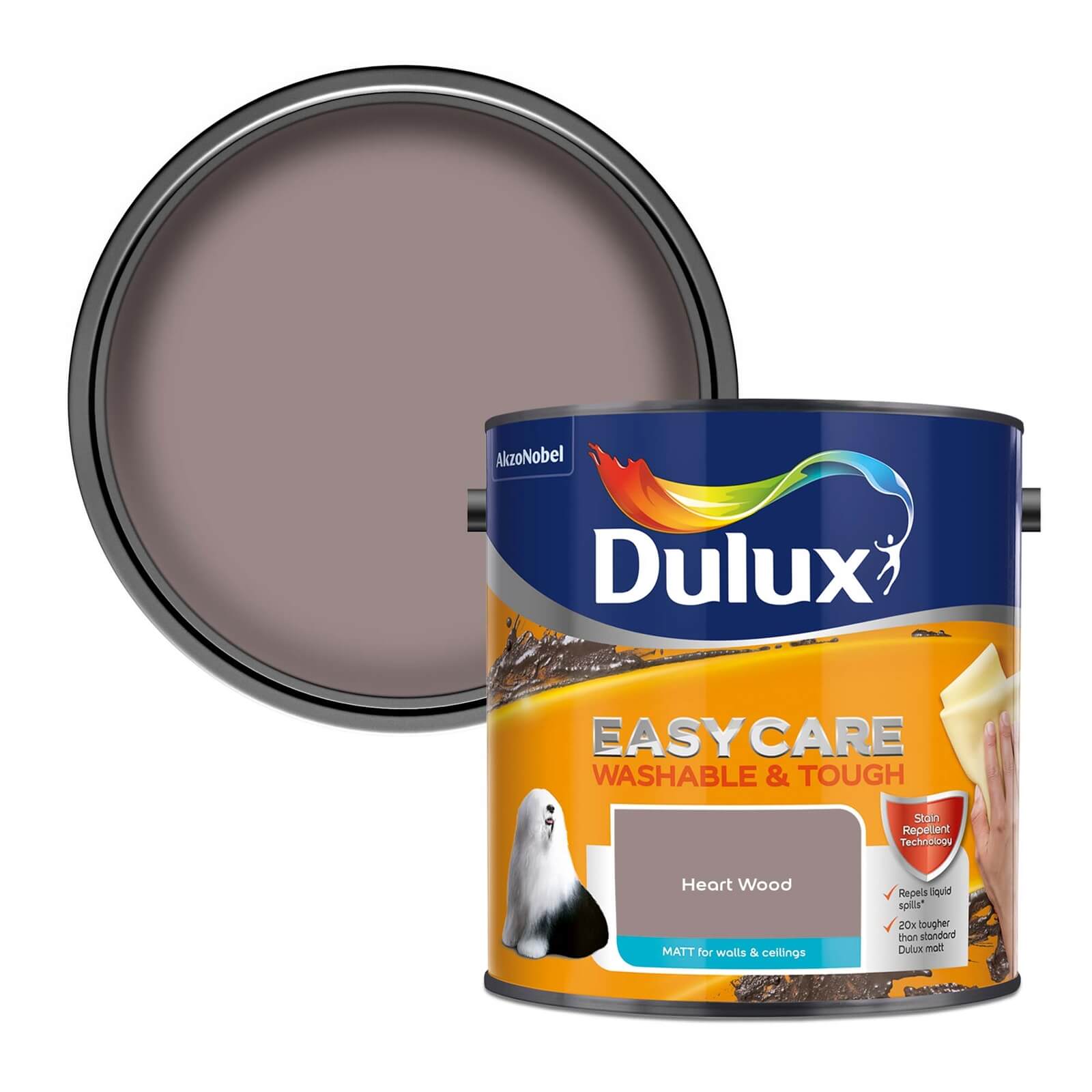Dulux Easycare Washable & Tough Heart Wood Matt Paint - 2.5L