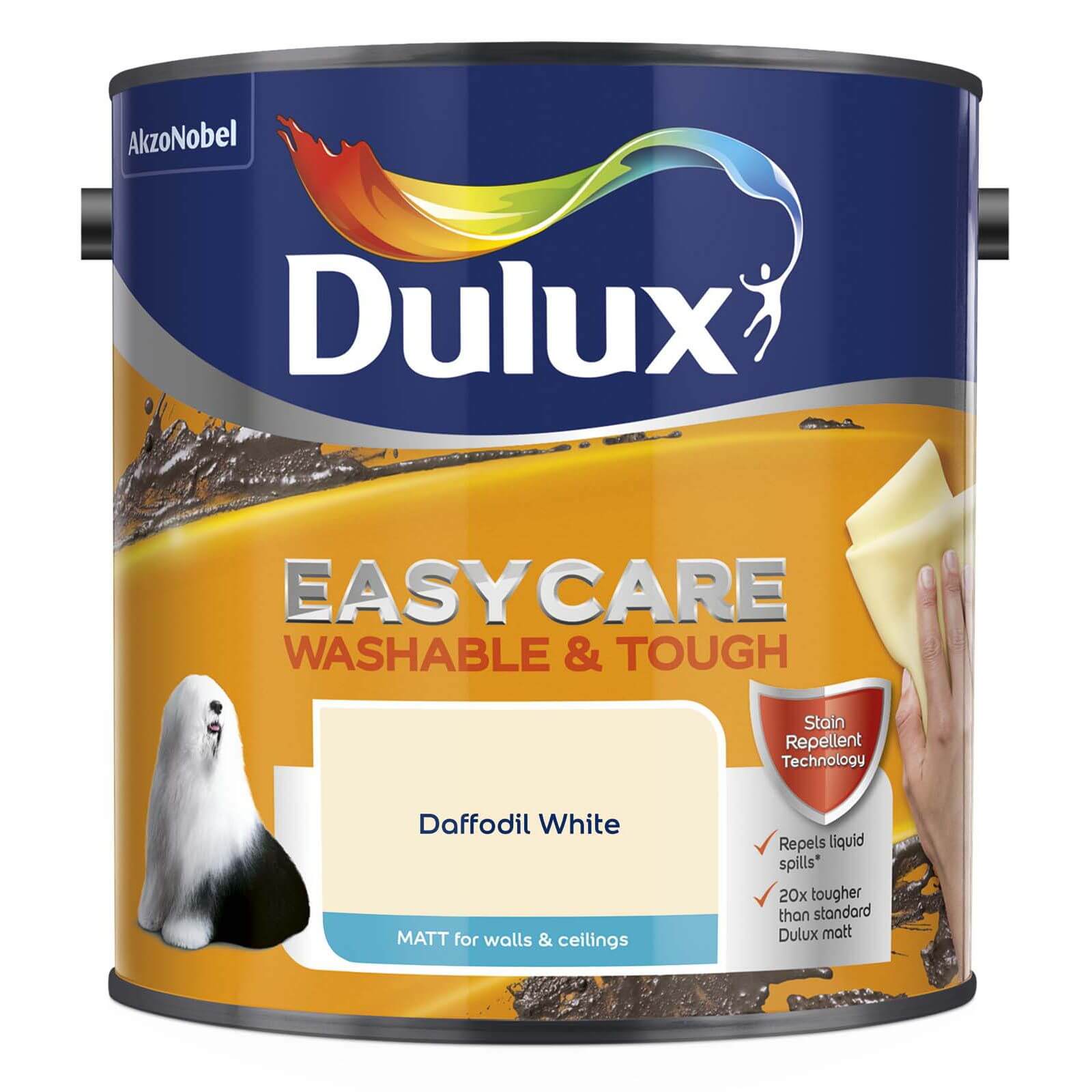 Dulux Easycare Washable & Tough Matt Paint Daffodil White - 2.5L