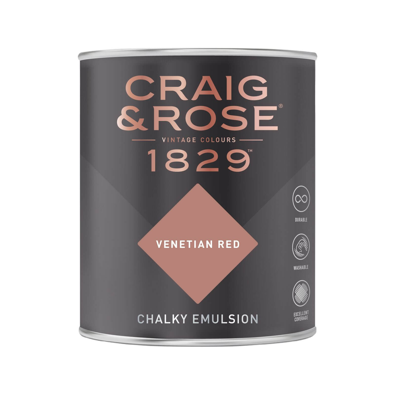 Craig & Rose 1829 Chalky Matt Emulsion Paint Venetian Red - 750ml
