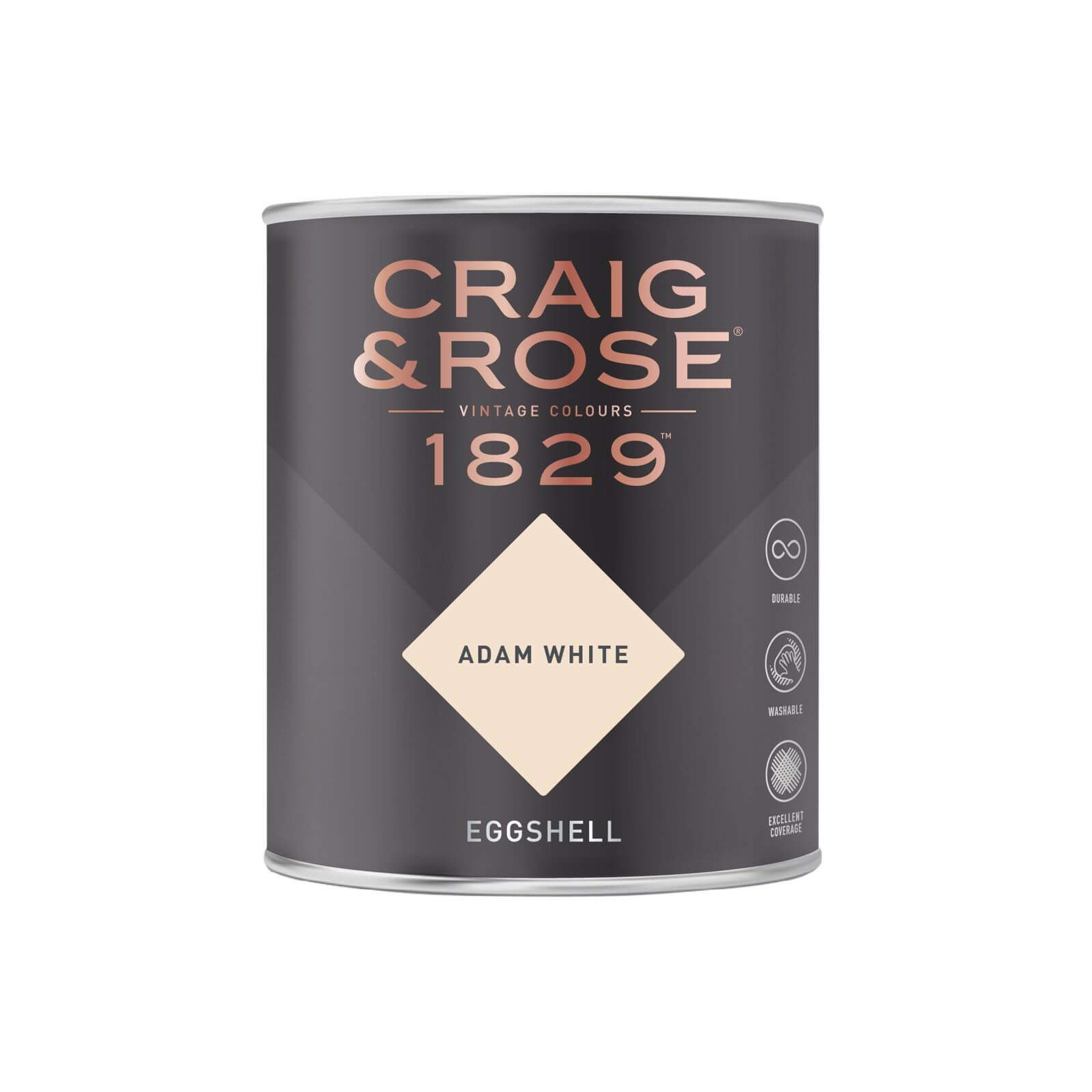 Craig & Rose 1829 Eggshell Paint Adam White - 750ml