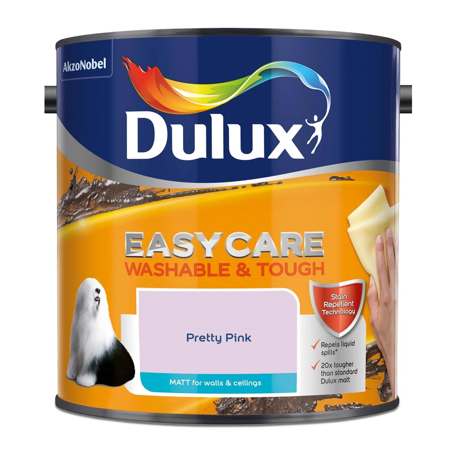 Dulux Easycare Washable & Tough Matt Paint Pretty Pink - 2.5L