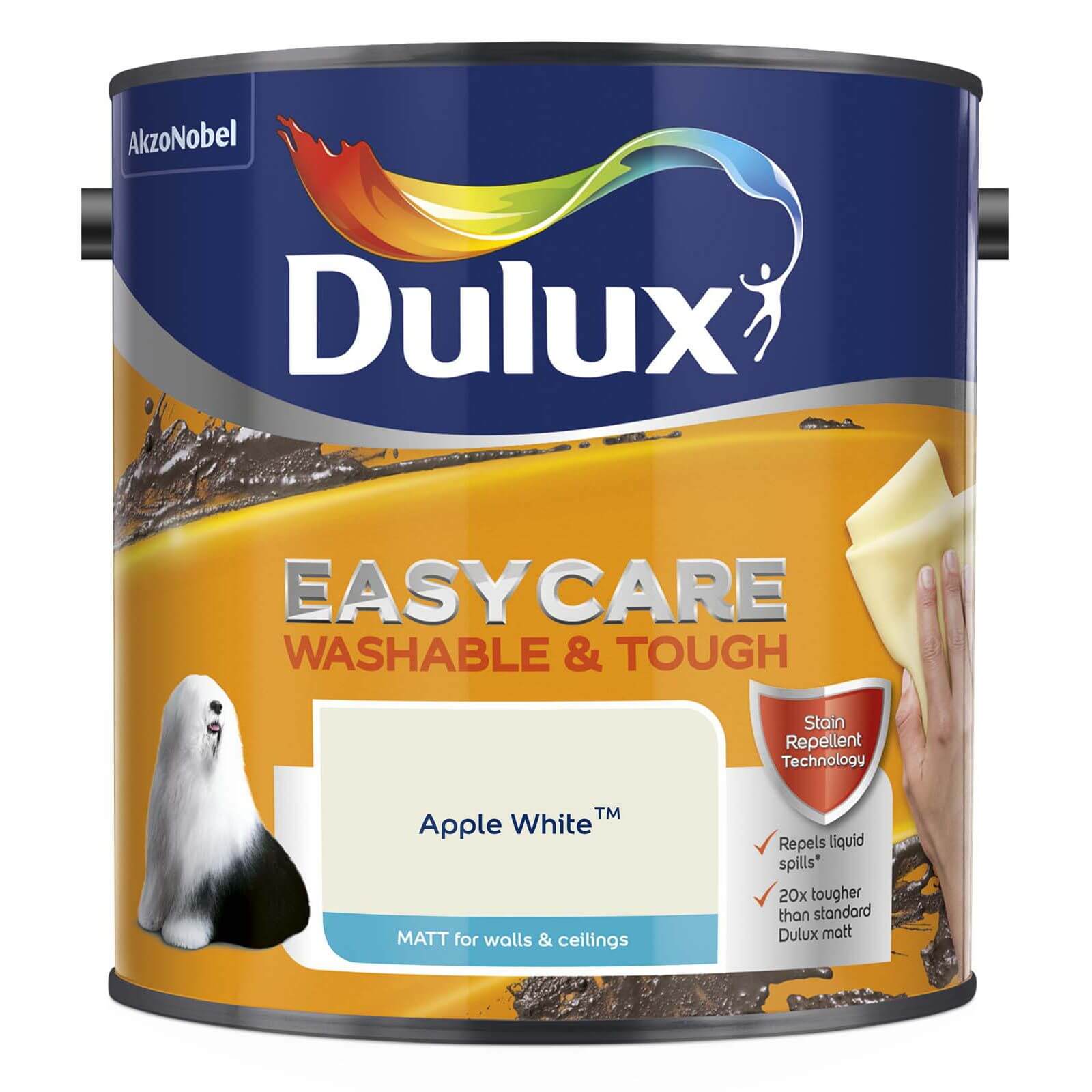 Dulux Easycare Washable & Tough Matt Paint Apple White - 2.5L