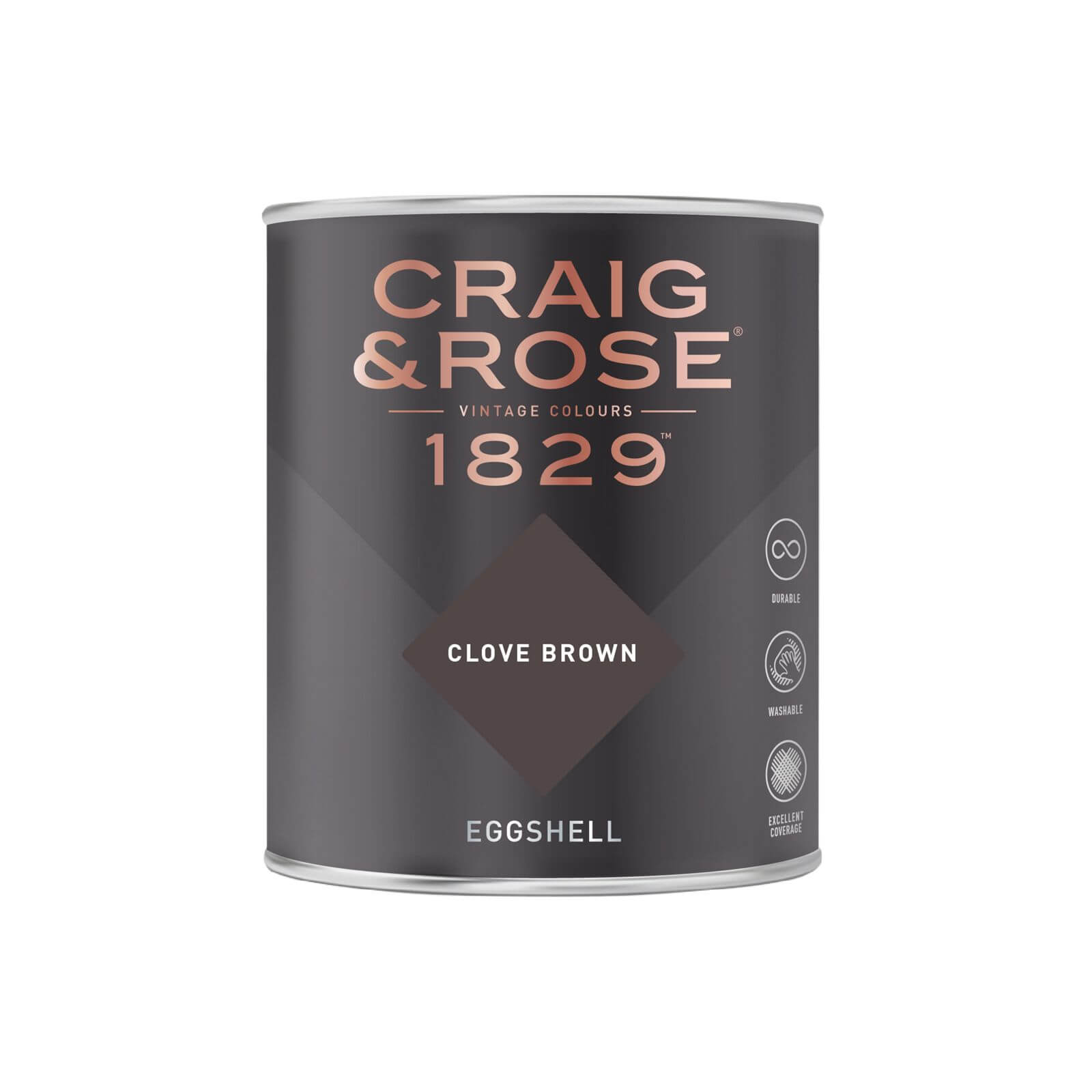 Craig & Rose 1829 Eggshell Paint Clove Brown - 750ml
