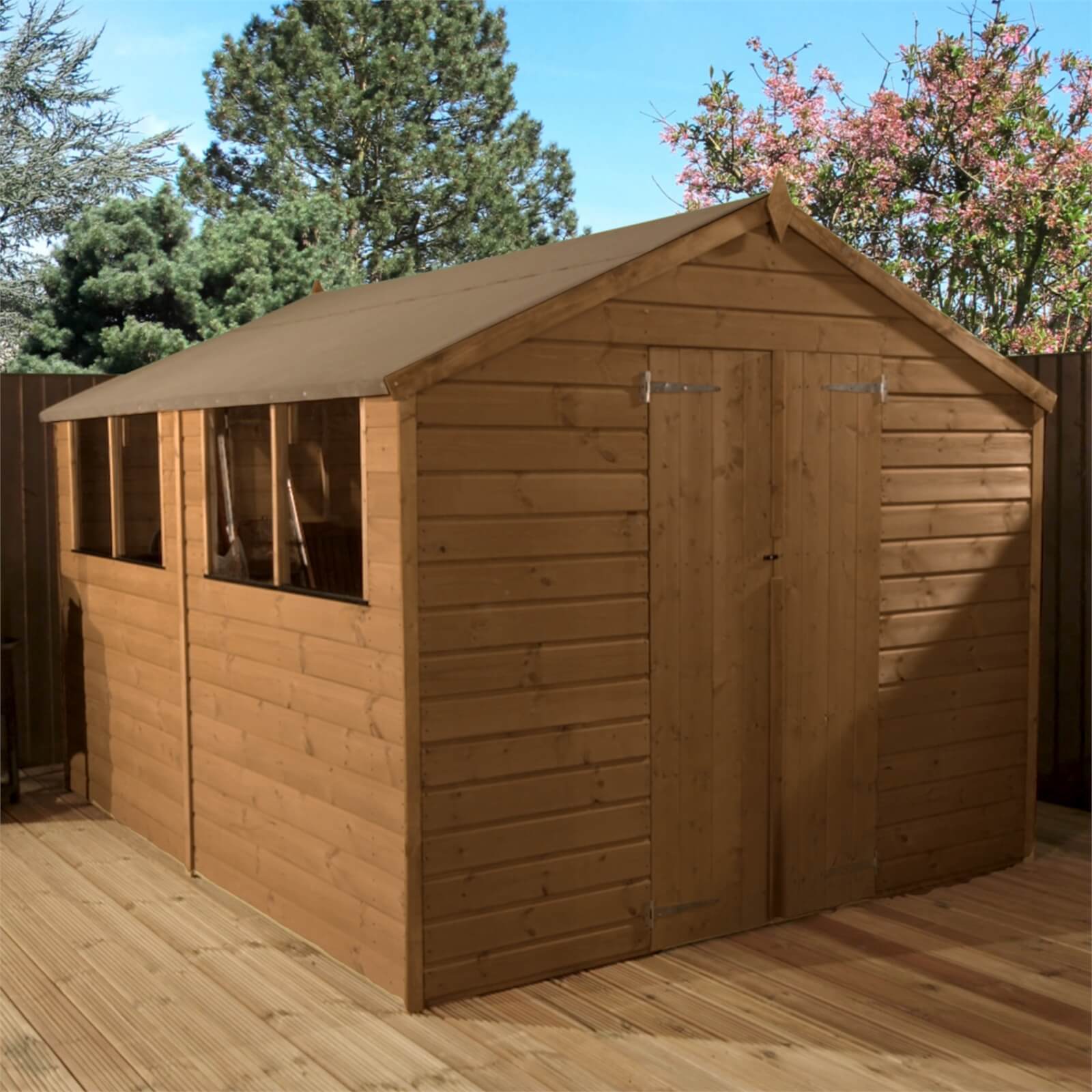Mercia 12x8ft Pressure Treated Shiplap Apex Wooden Shed