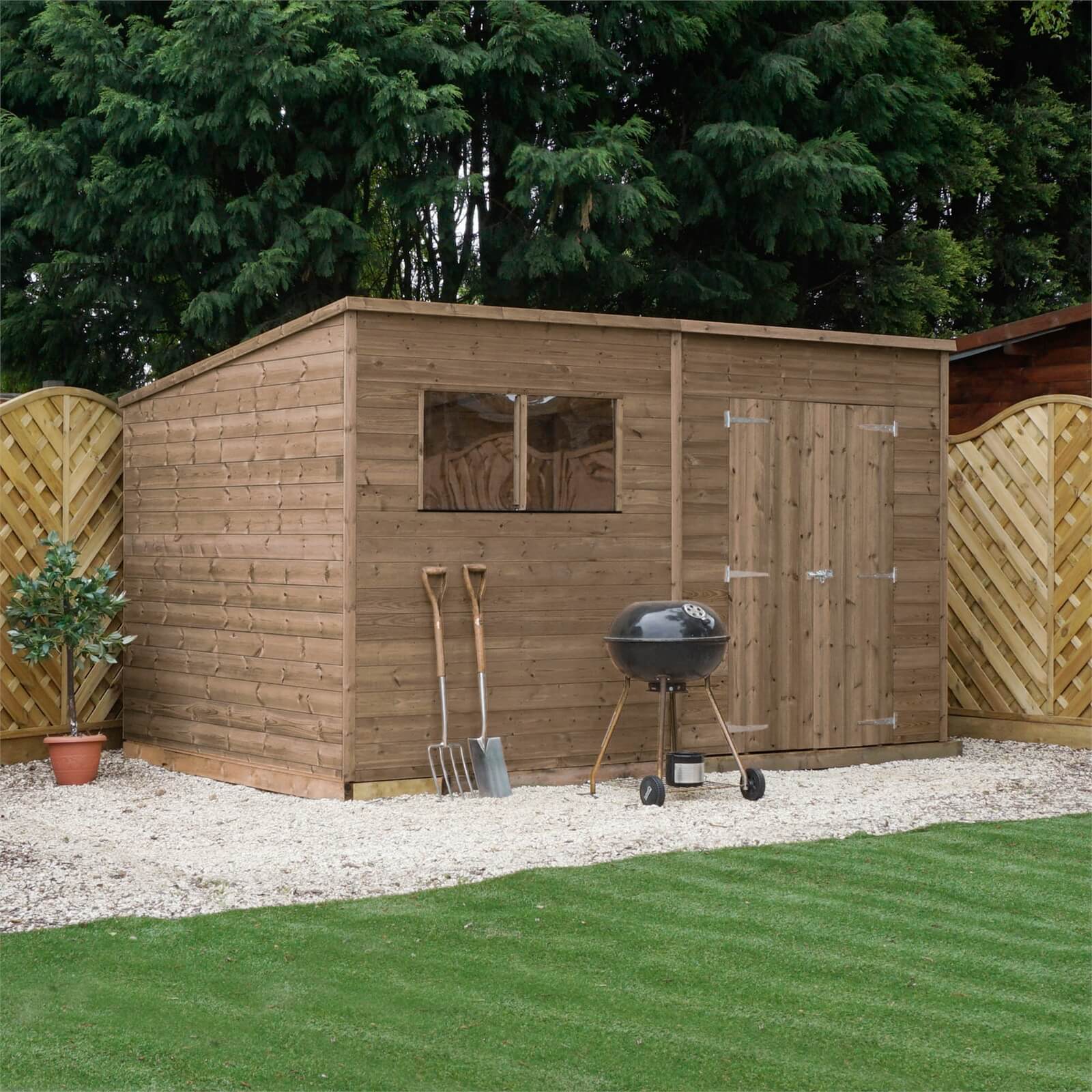 Mercia 12x6ft Pressure Treated Pent Wooden Shed
