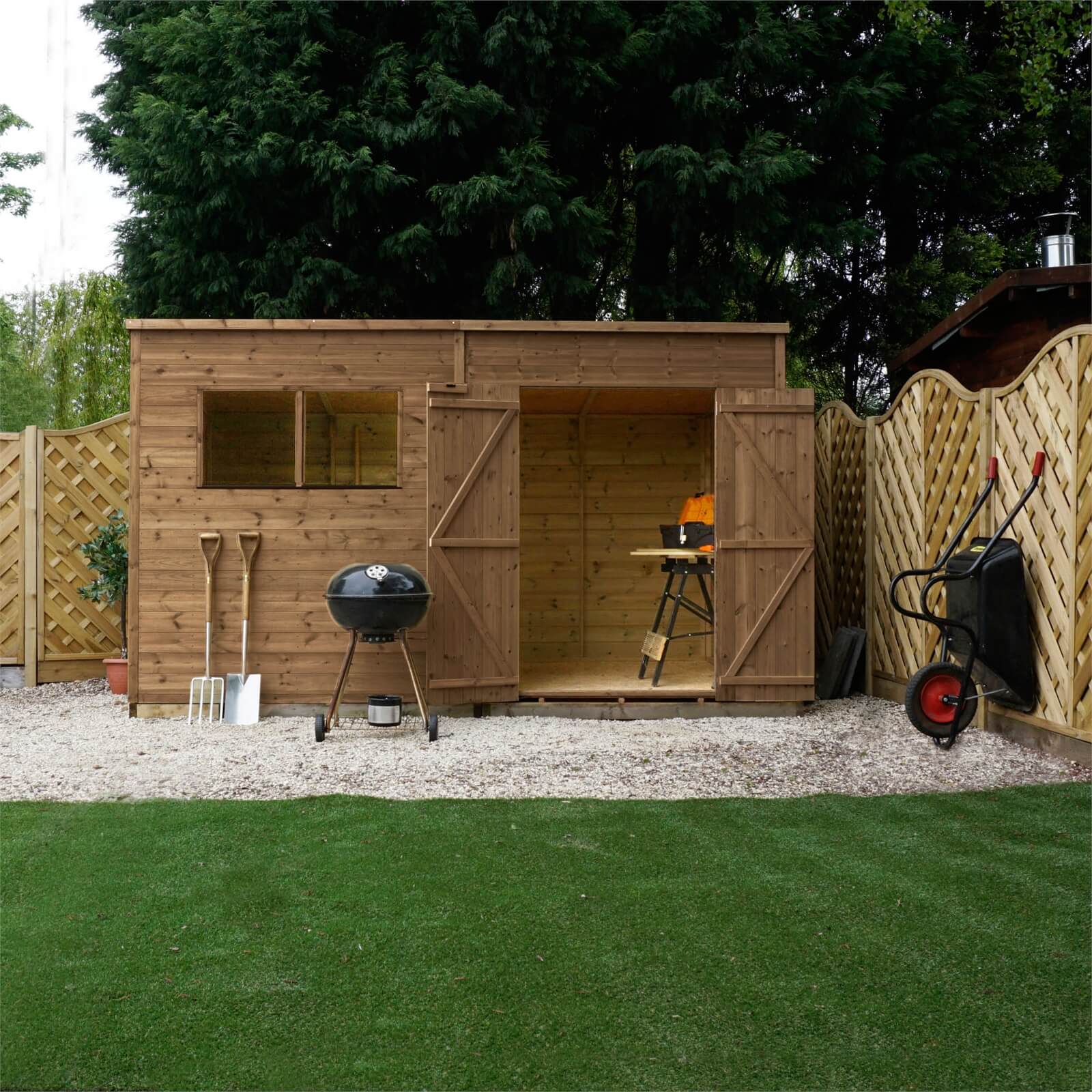 Mercia 12x6ft Pressure Treated Pent Wooden Shed