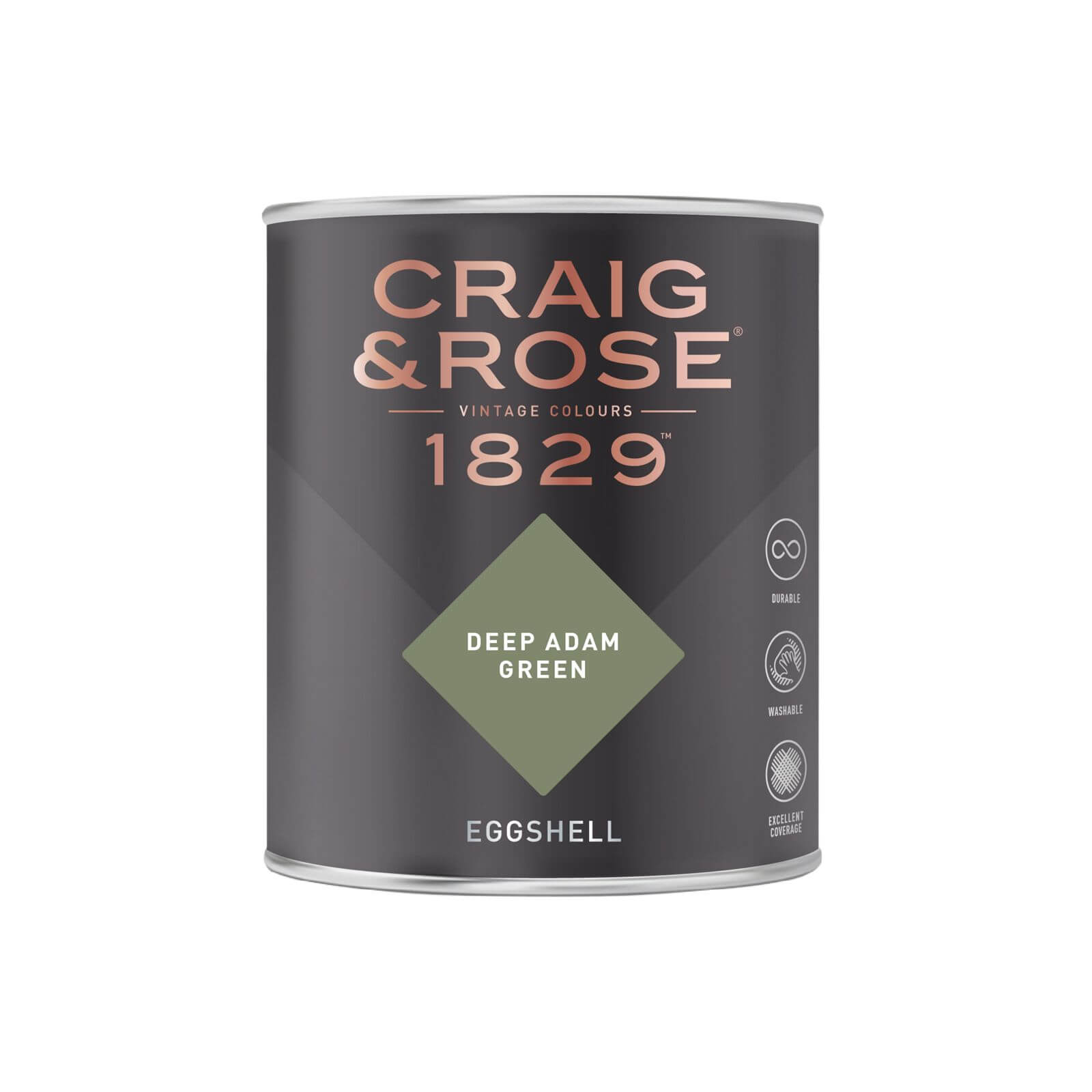 Craig & Rose 1829 Eggshell Paint Deep Adam Green - 750ml