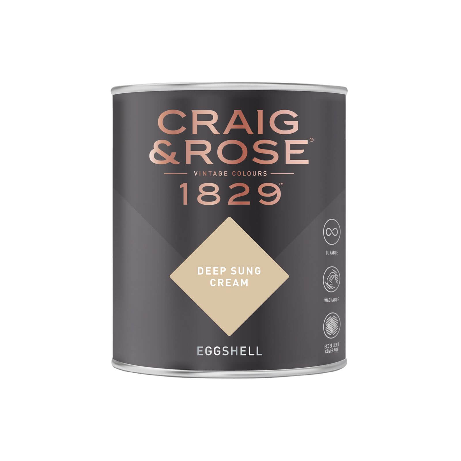 Craig & Rose 1829 Eggshell Paint Deep Sung Cream - 750ml