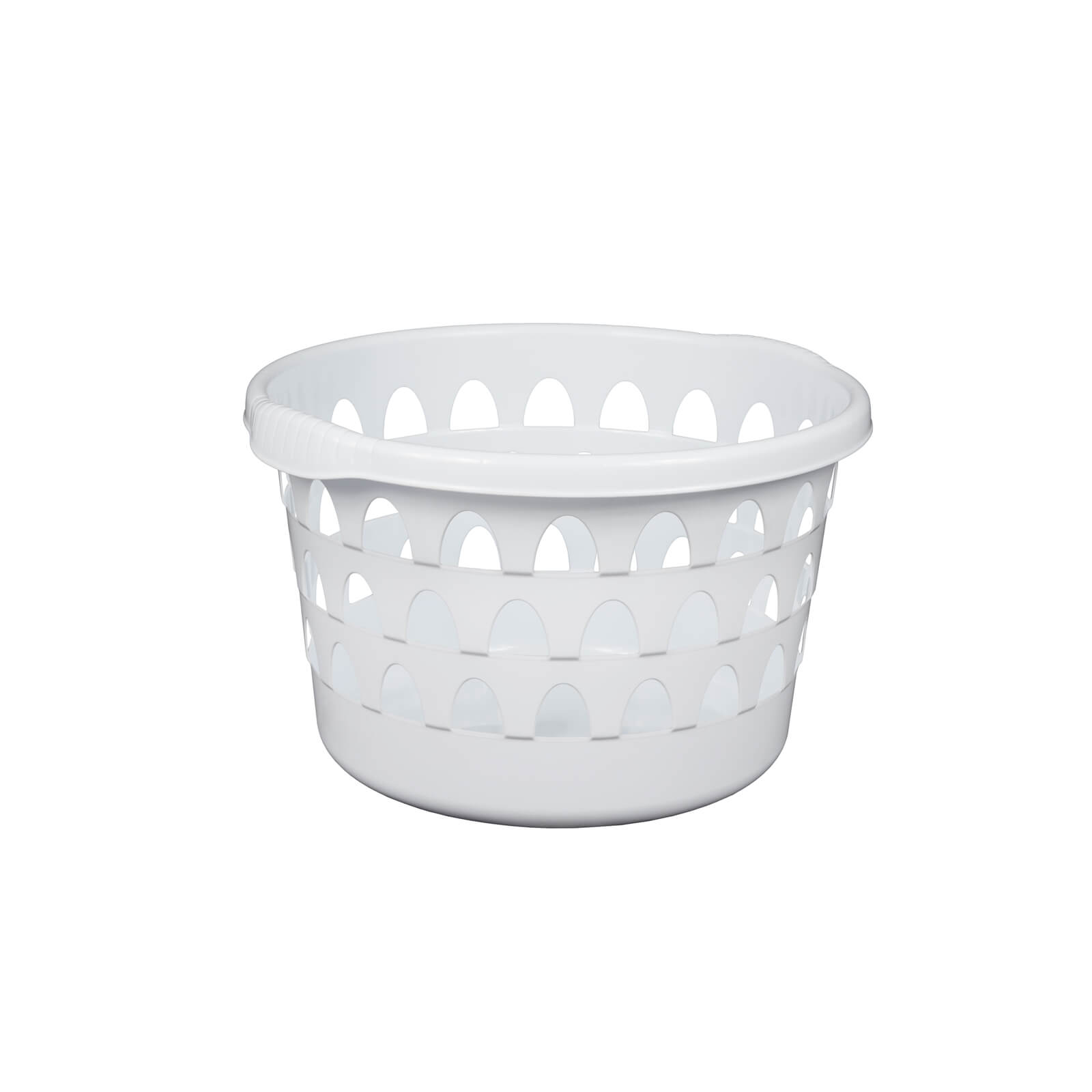 Strata Round Laundry Basket - White