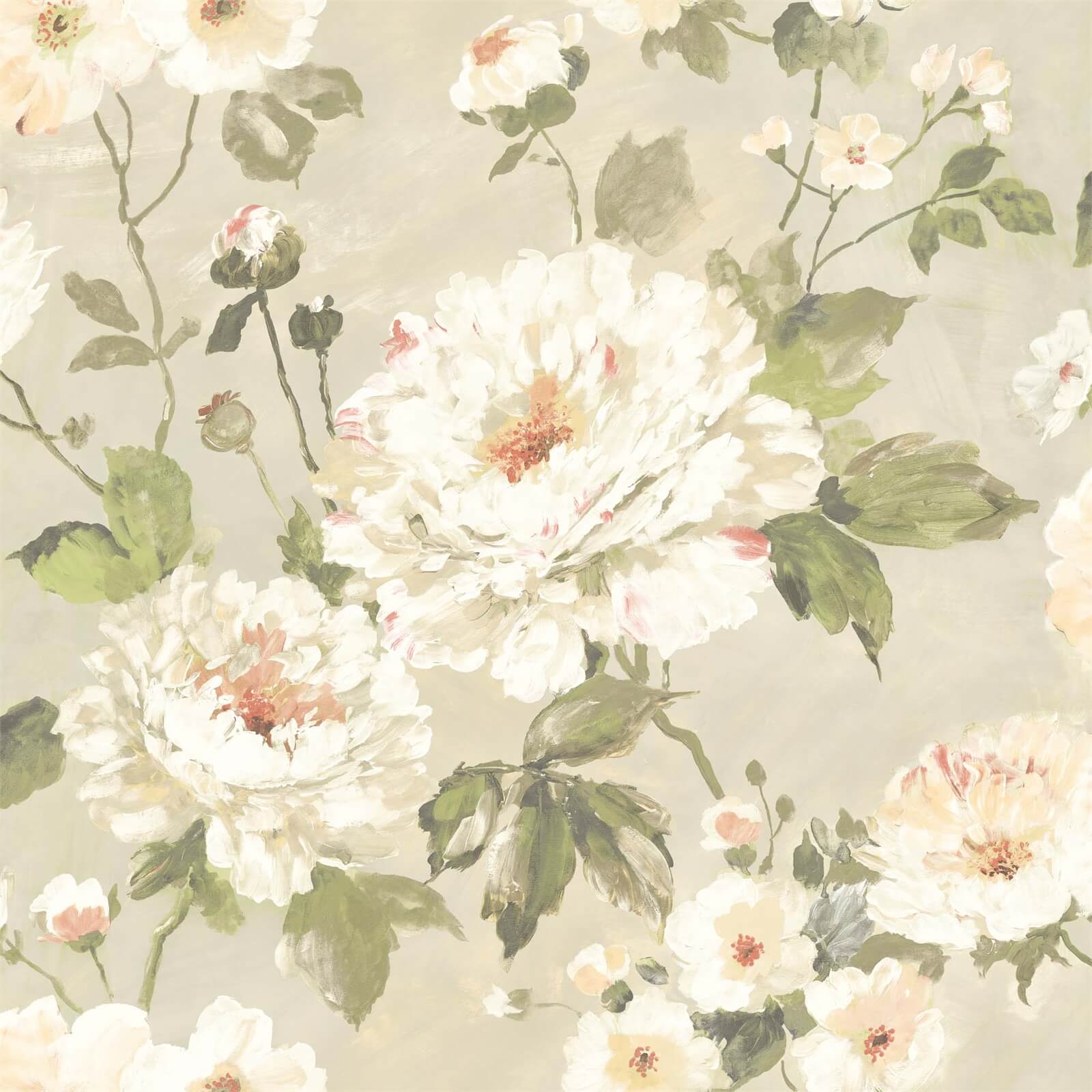 Grandeco Painterly Floral Neutral Wallpaper